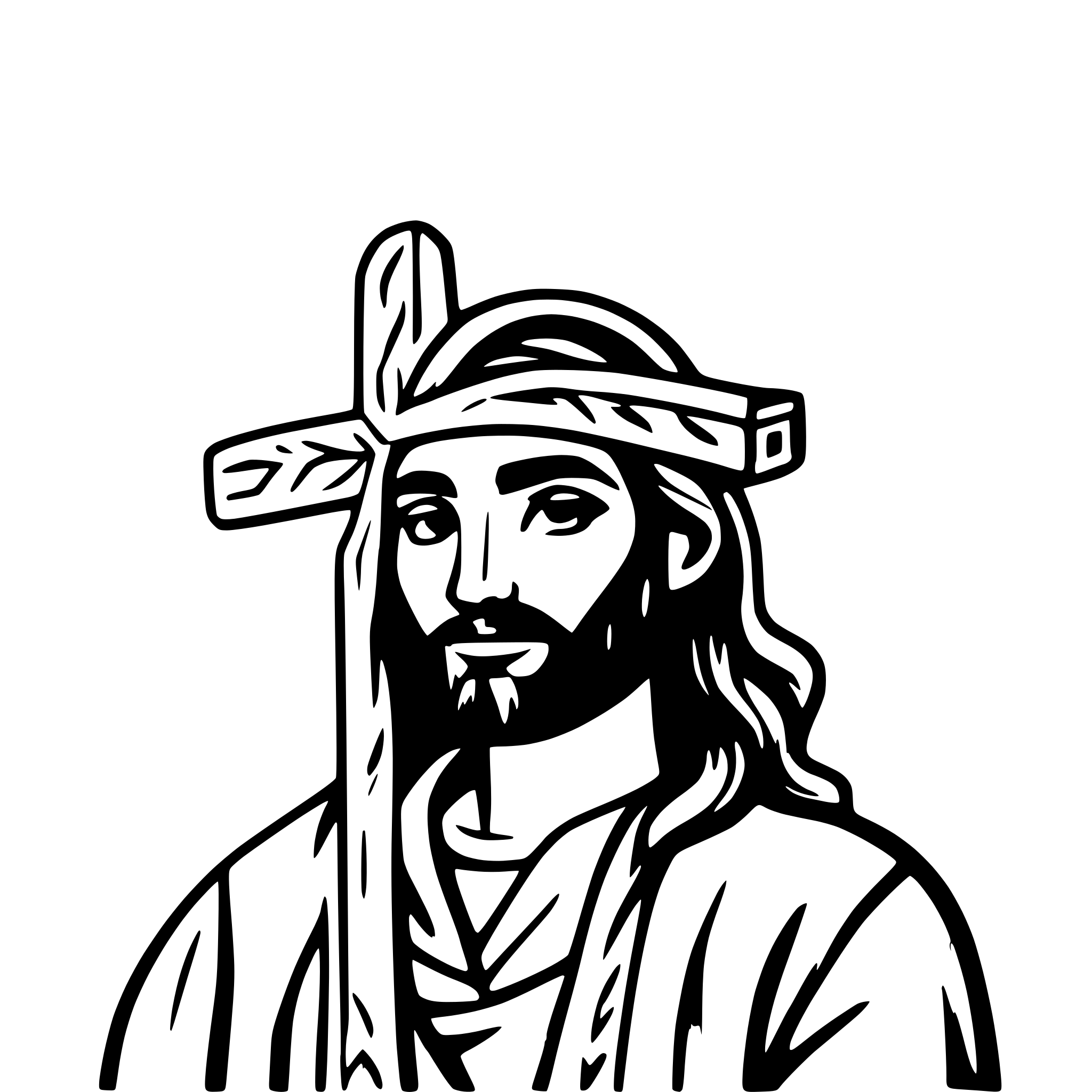 AI-generated SVG of a a colour rouded bible Jesus face