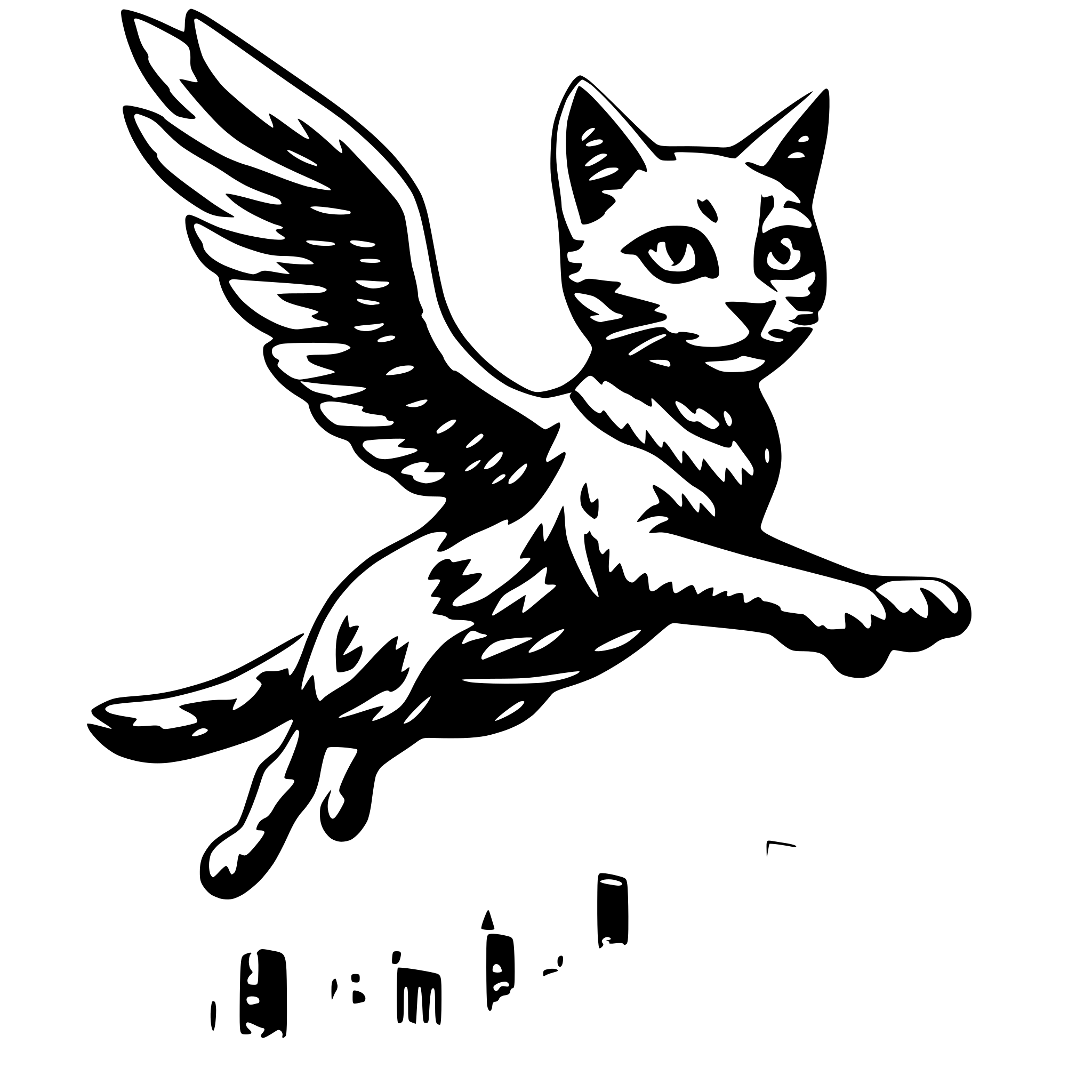 AI-generated SVG of 'flying cat'