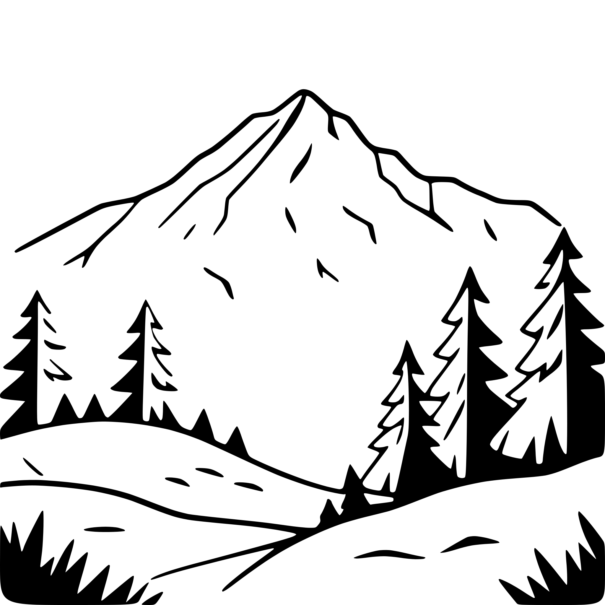 AI-generated SVG of 'mountain range with pine trees'