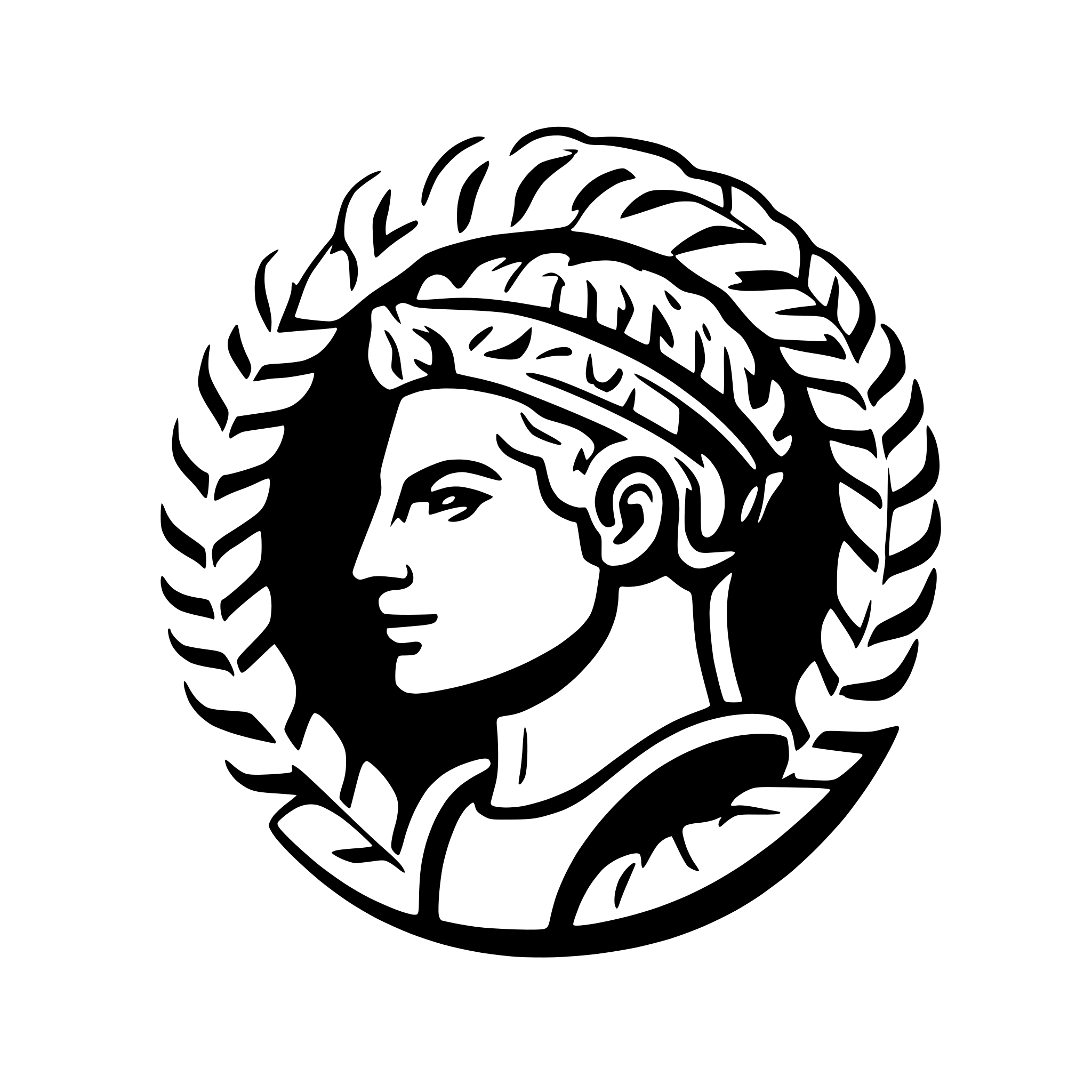 AI-generated SVG of a head of ancient roman emperor, with laurel wreath on head, no beard, clean, styllized, flat, logo, gold, frontal, en face, looking straight forward, neutral expression AI-generated SVG of a head of ancient roman emperor, with laurel wreath on head, no beard, clean, styllized, flat, logo, gold, frontal, en face, looking straight forward, neutral expression
