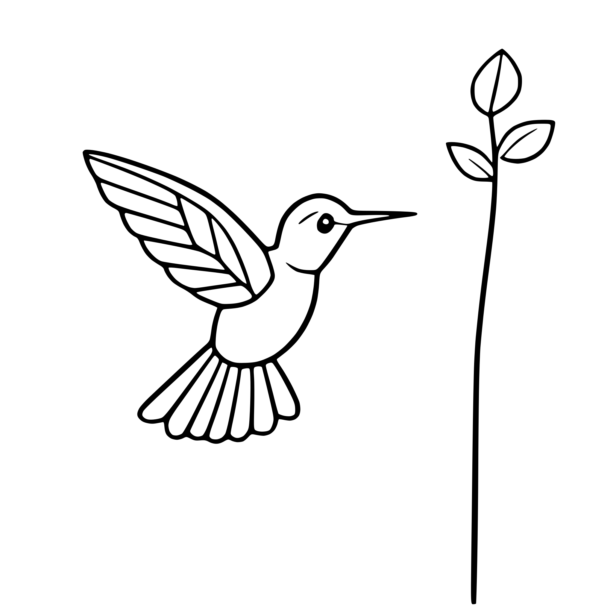 AI-generated SVG of 'hummingbird flying'