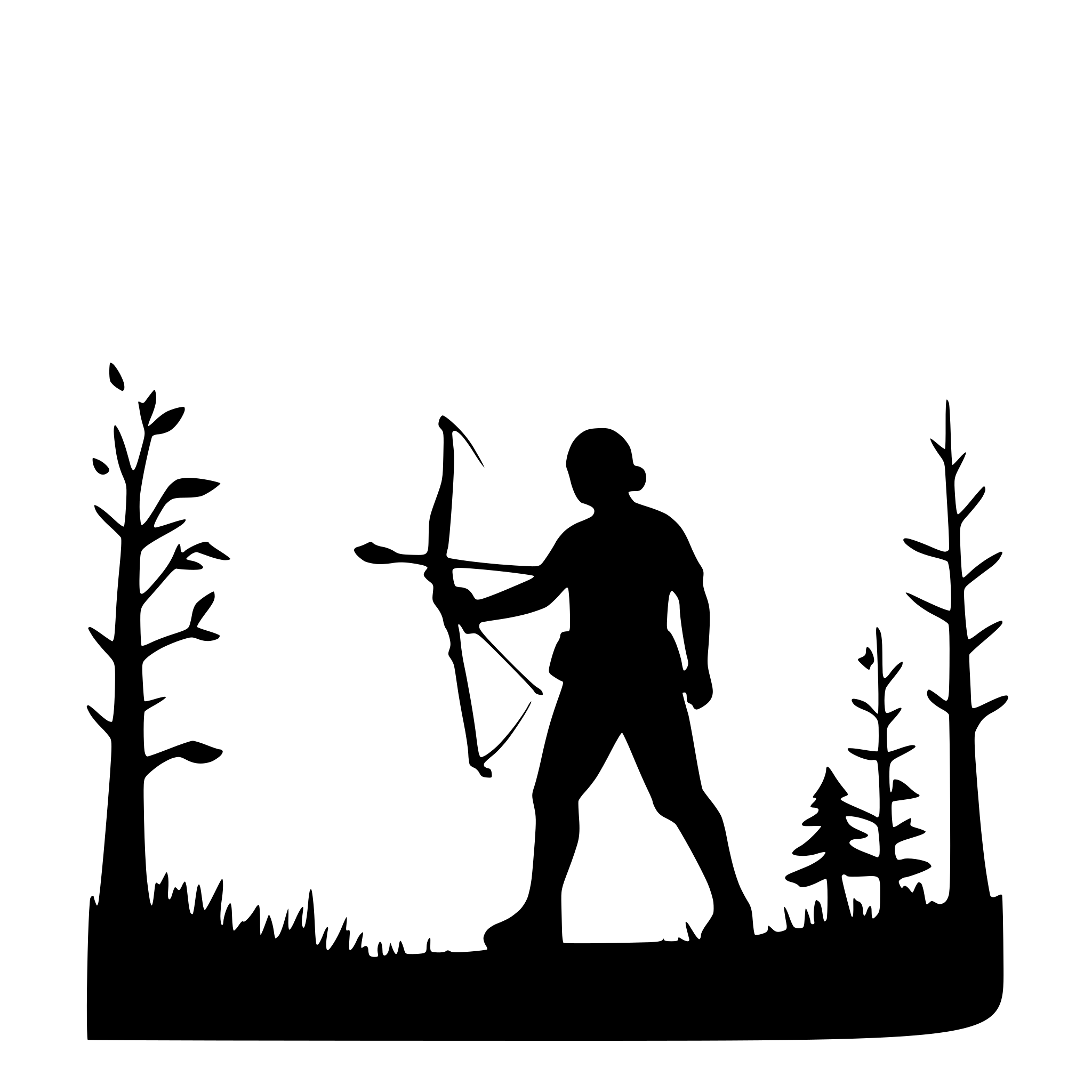 AI-generated SVG of 'a silhouette of a bow hunter'