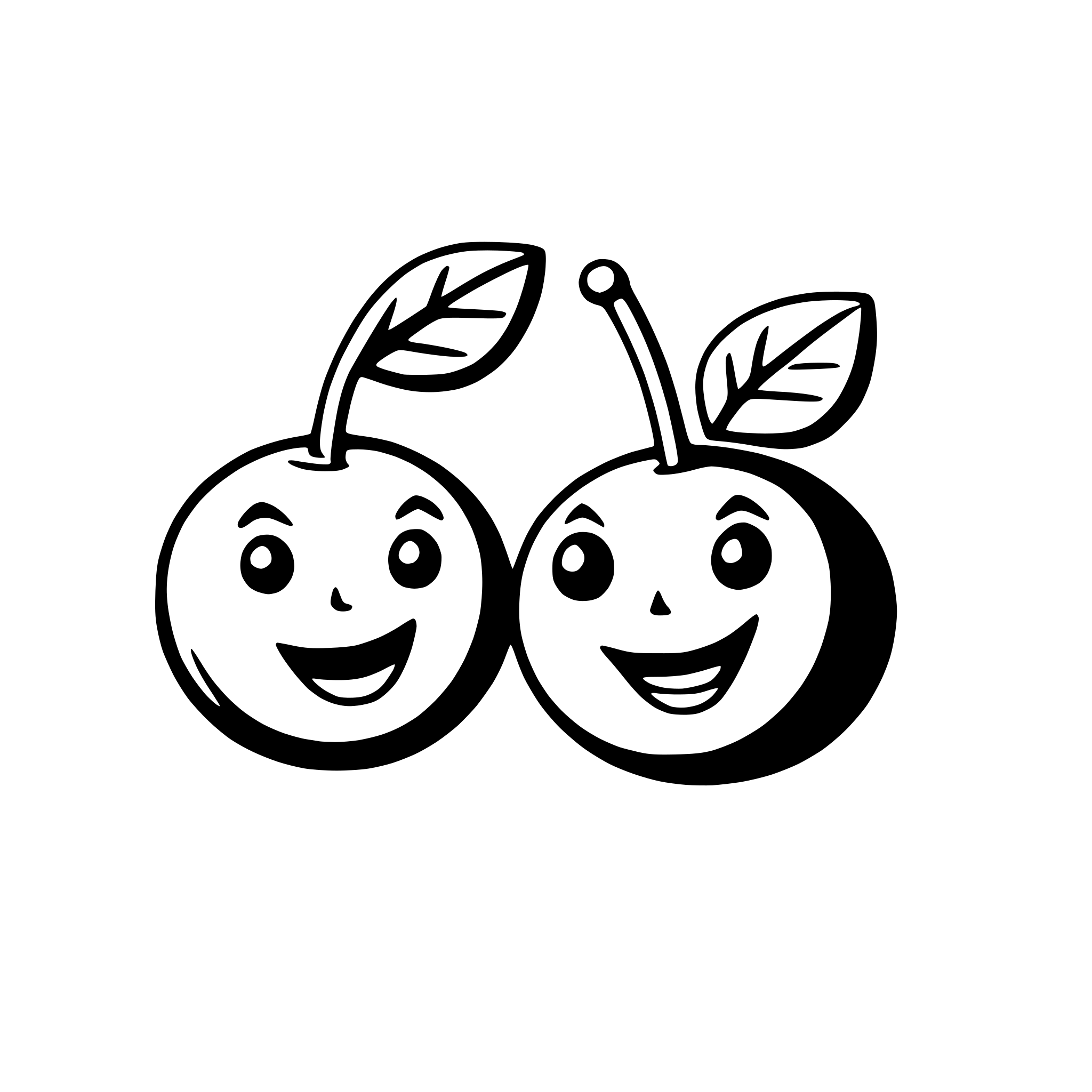 AI-generated SVG of a a pair of cherries with smiling faces