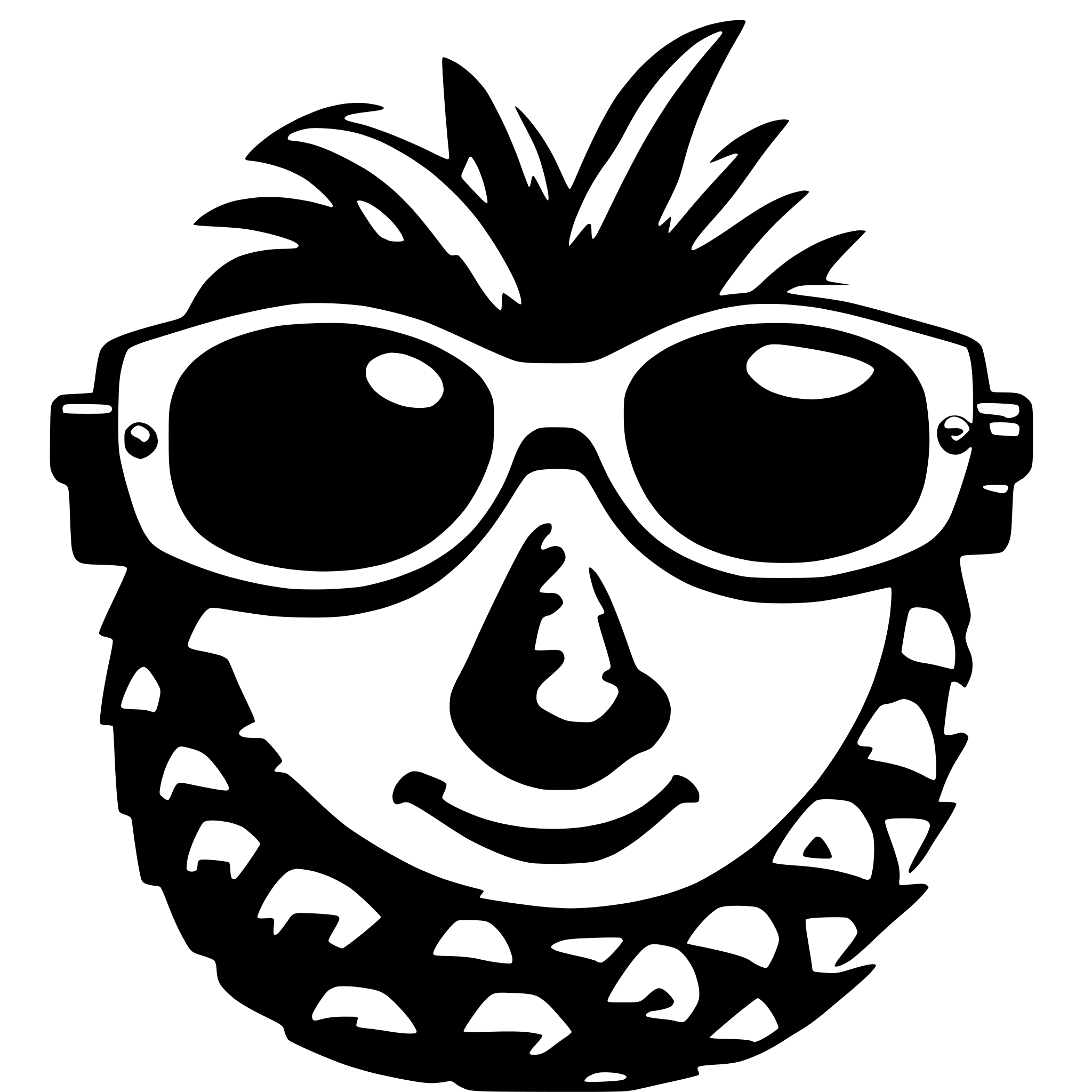 AI-generated SVG of 'pineappe with sunglasses'