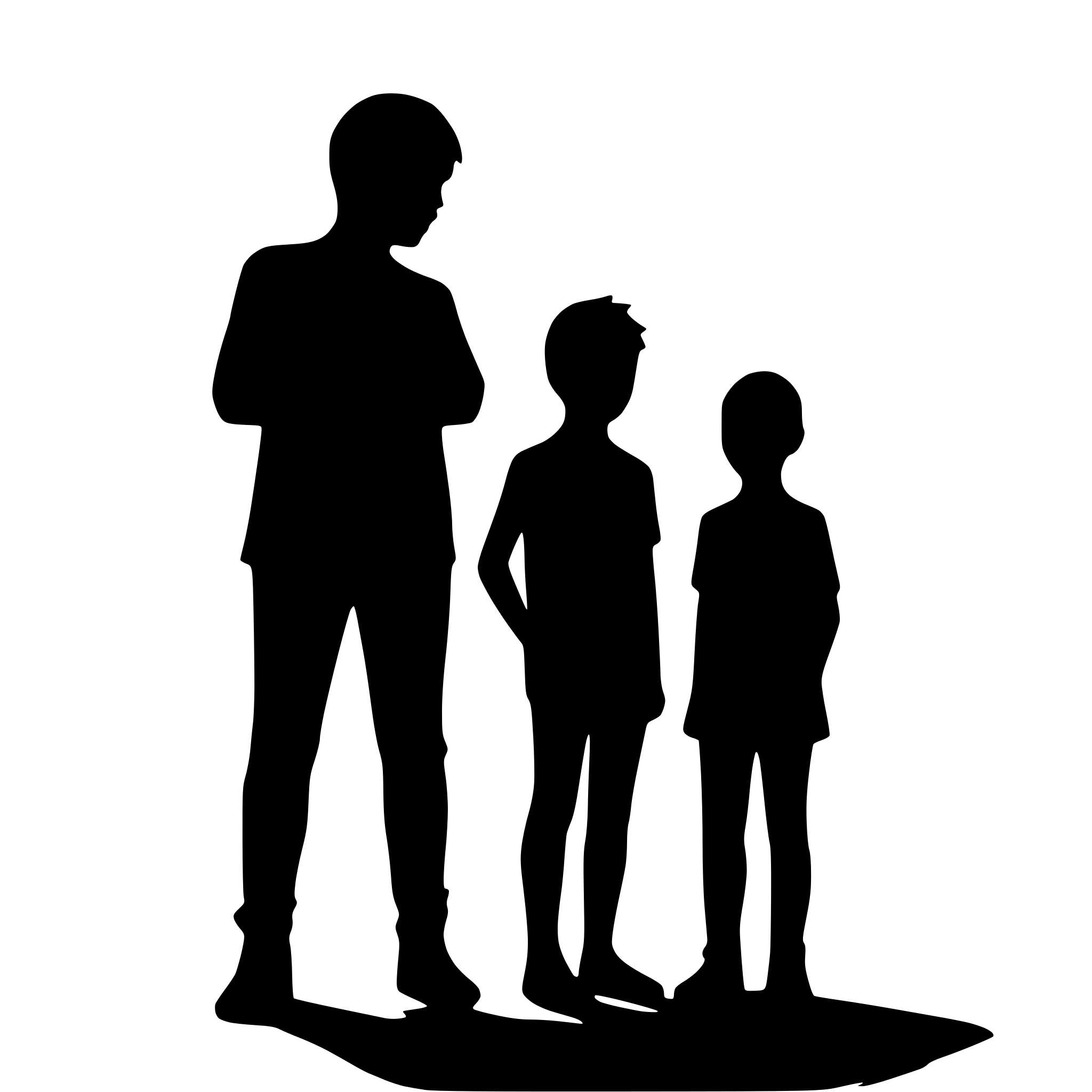 AI-generated SVG of a silhouette of a man and 3 boys