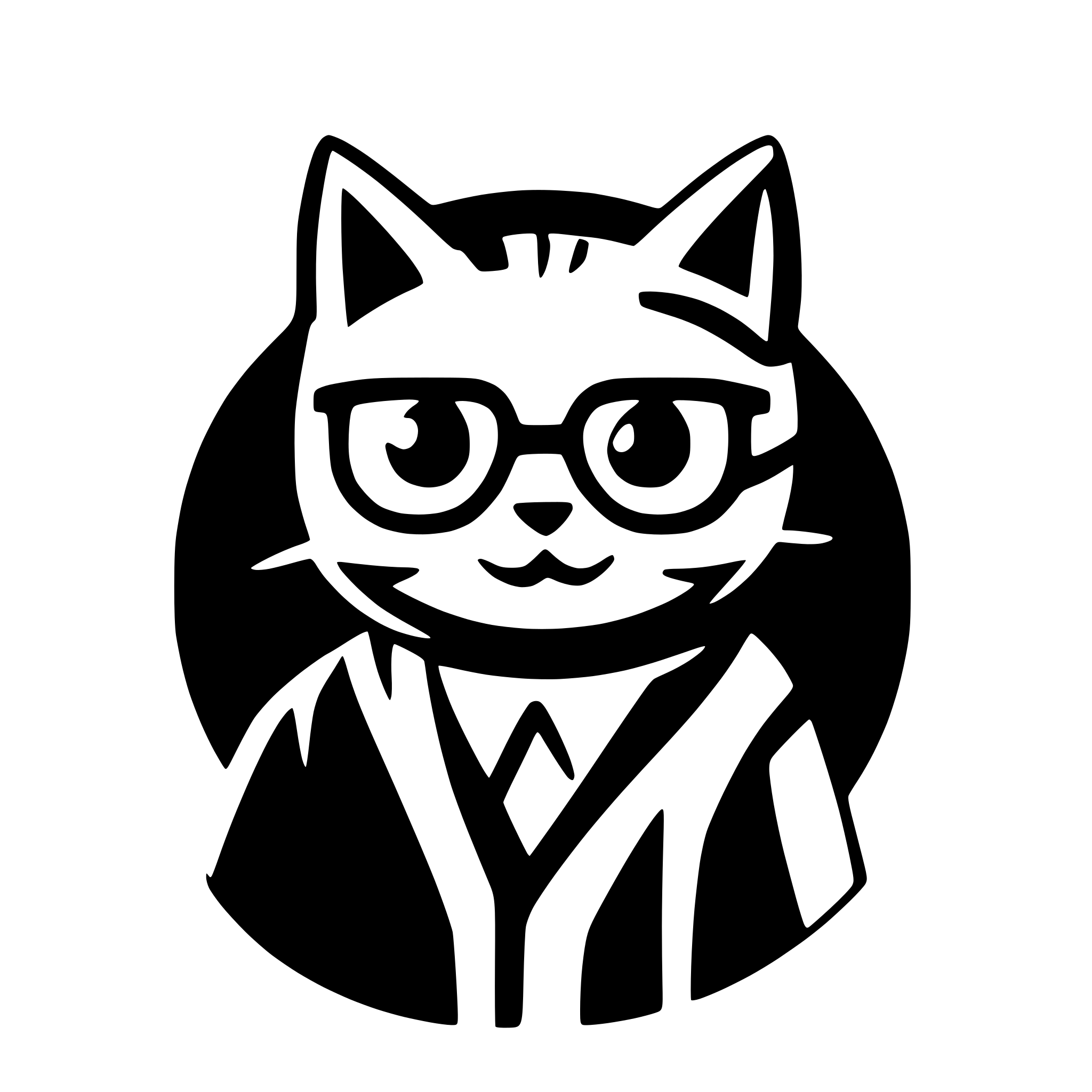 AI-generated SVG of 'gato hipster sencillo'