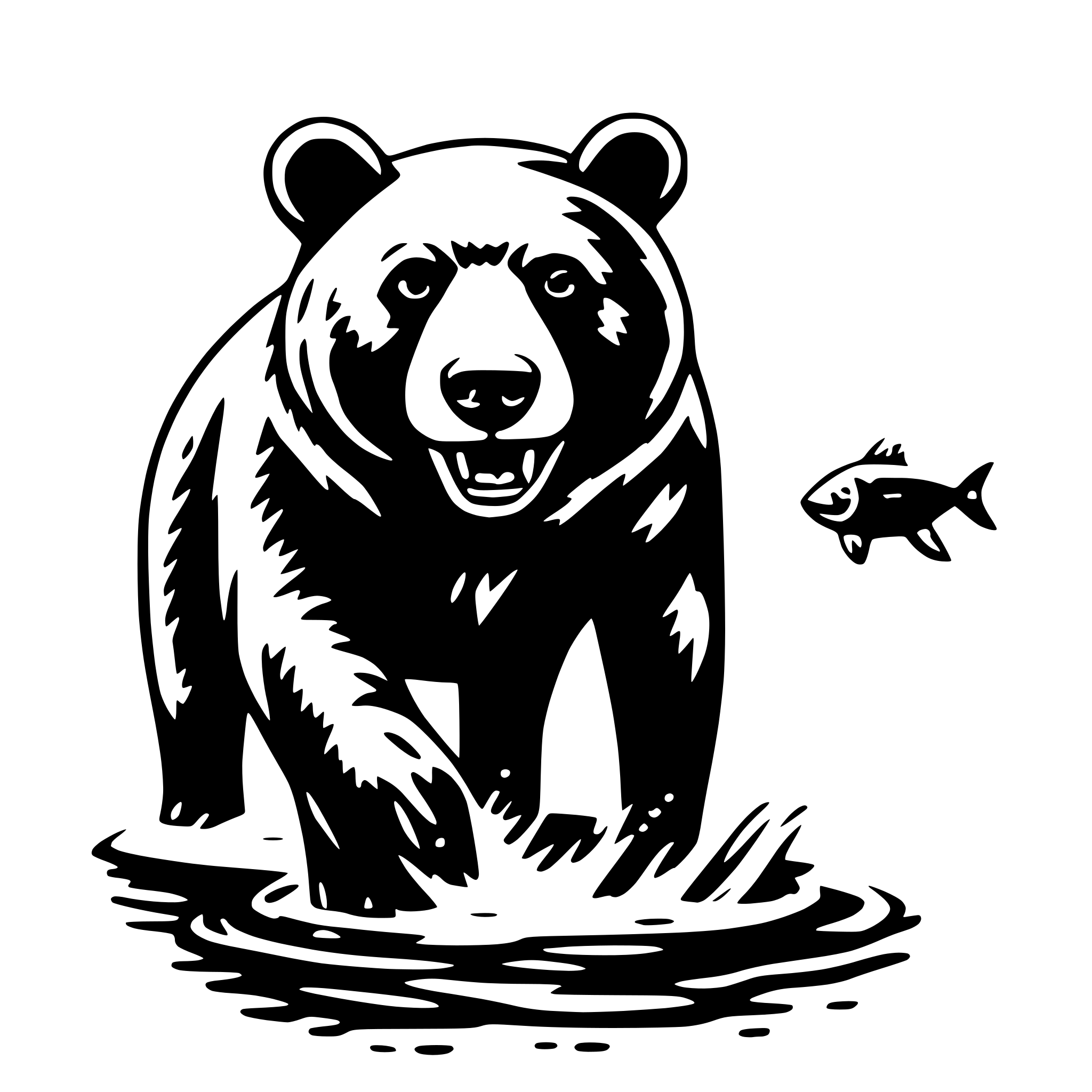 AI-generated SVG of 'bear catching fish'