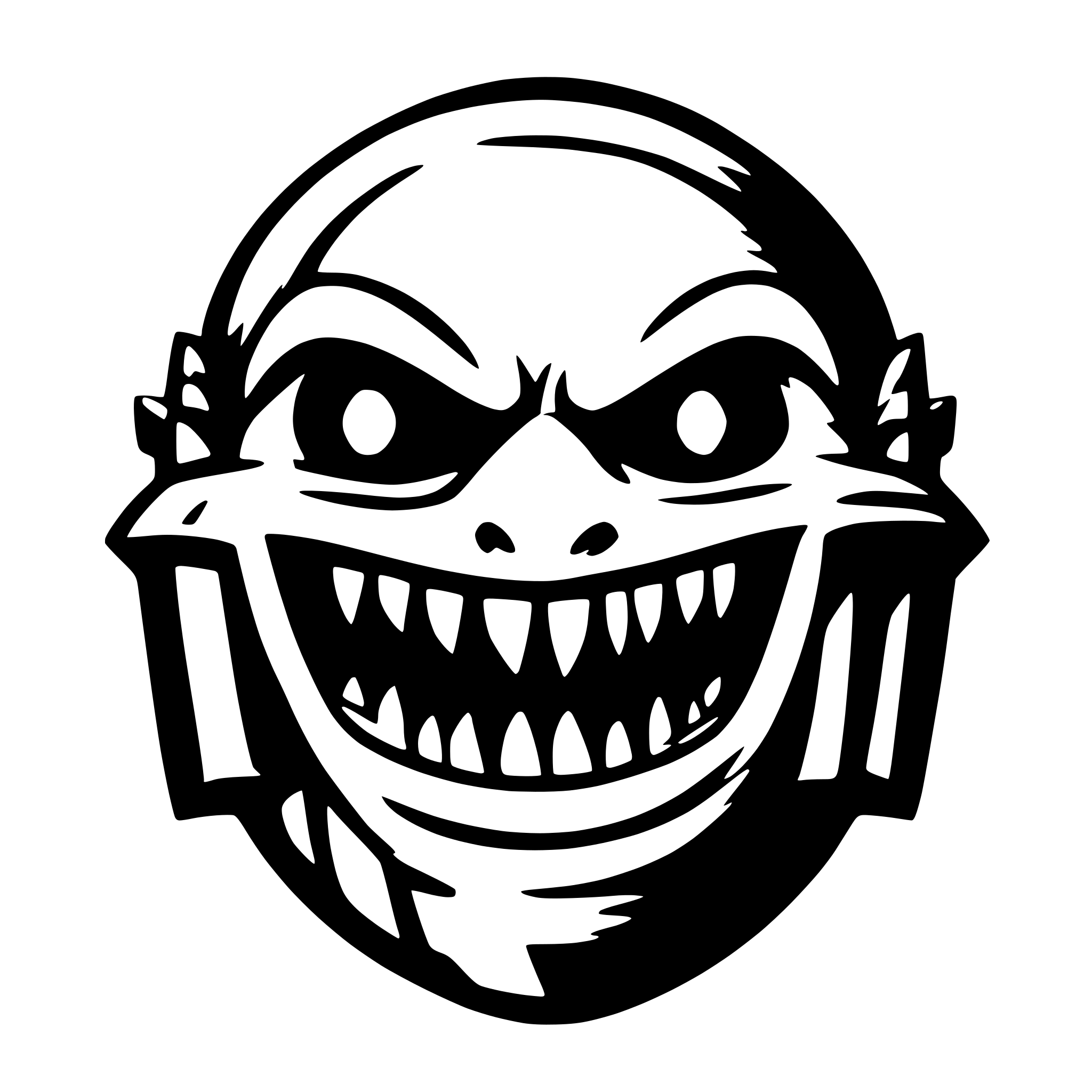 AI-generated SVG of 'video game enemy with fangs'