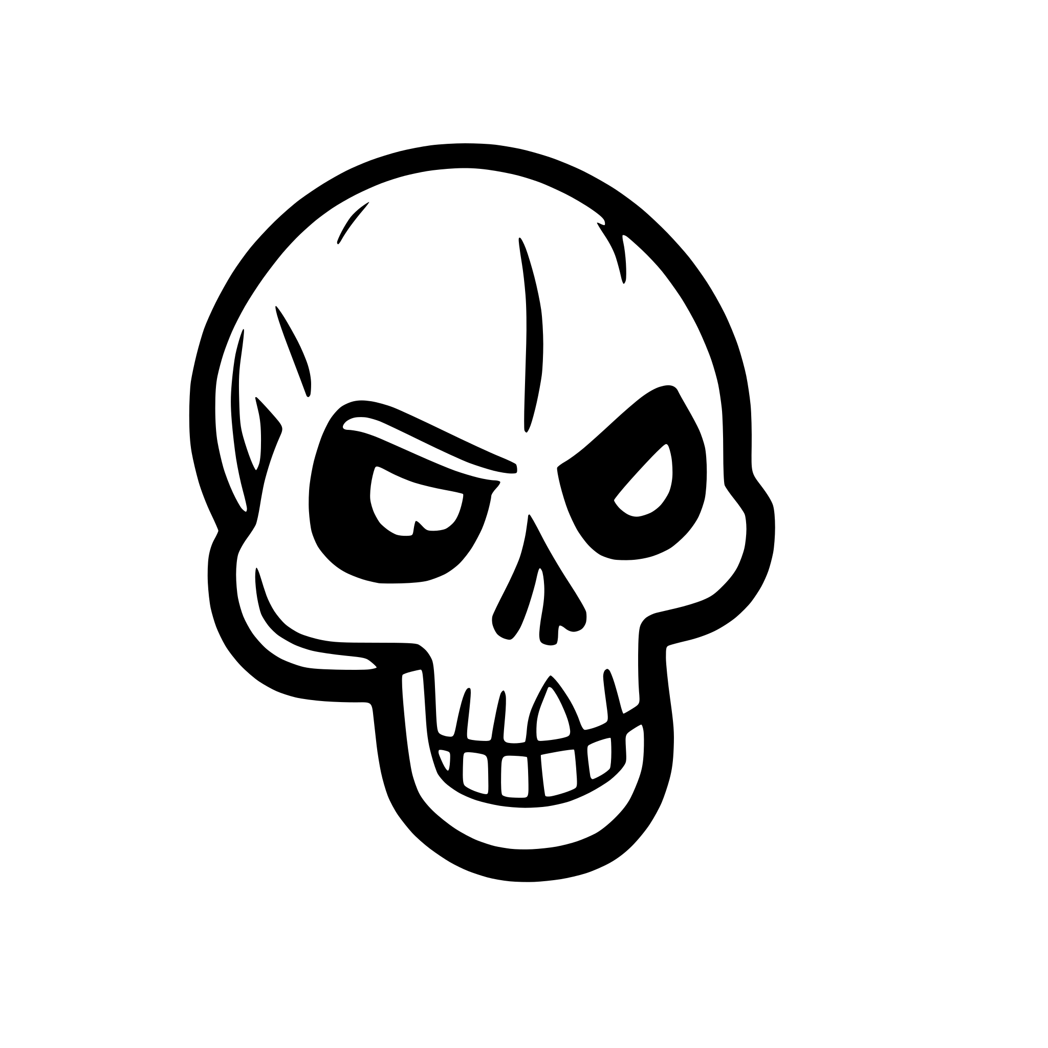 AI-generated SVG of 'minimalize simple skull'