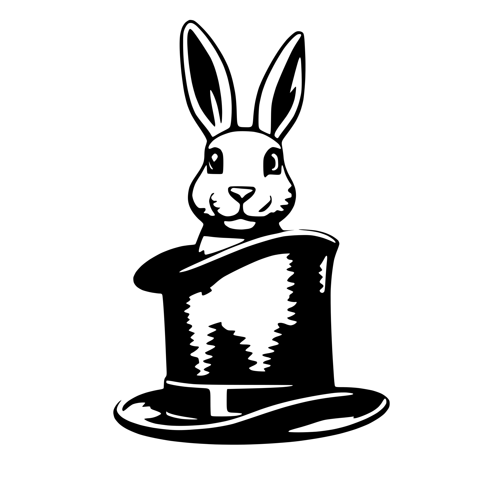 AI-generated SVG of 'rabbit in hat'