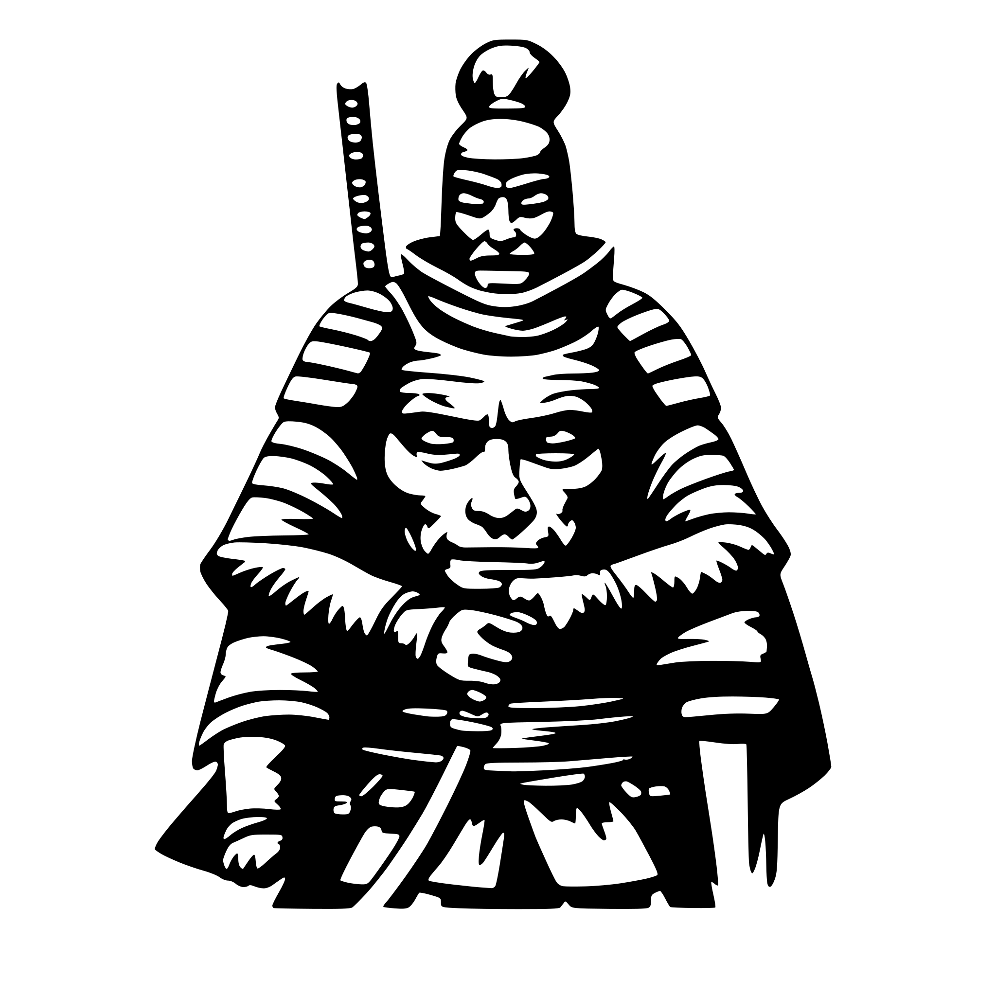 AI-generated SVG of a old samurai
