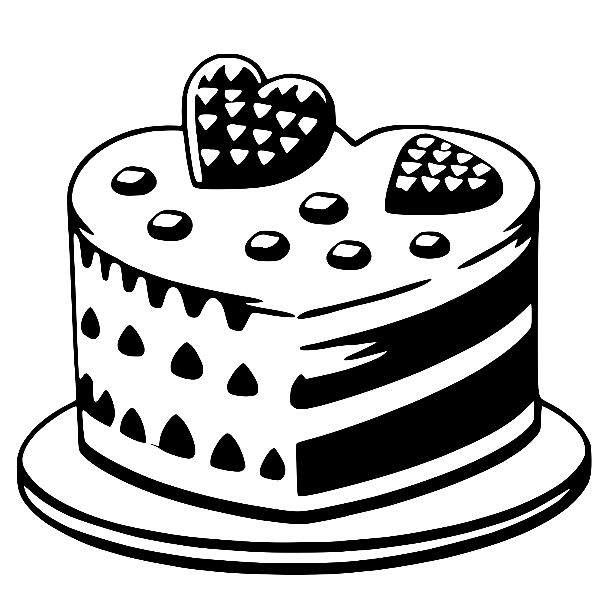 AI-generated SVG of a heart-shaped cake