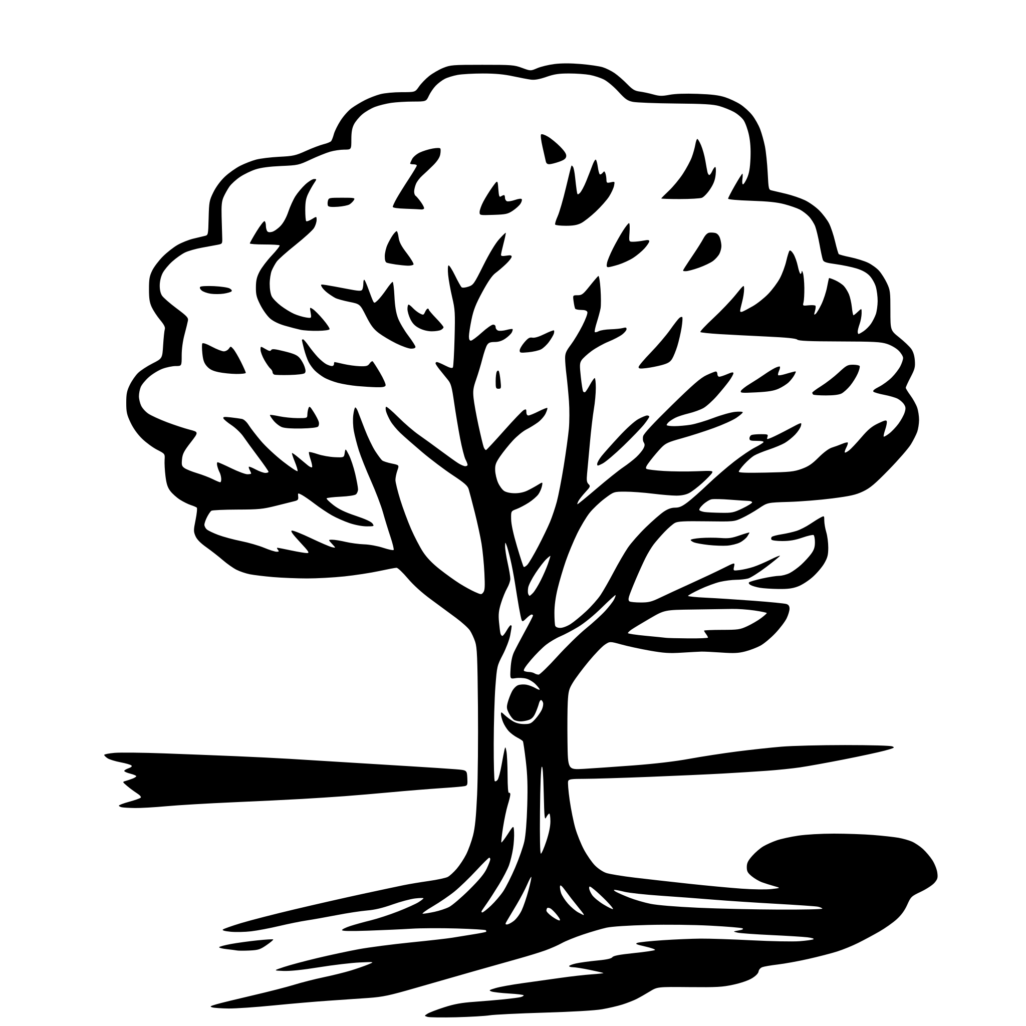 AI-generated SVG of a Lonely tree, minimalistic, single line