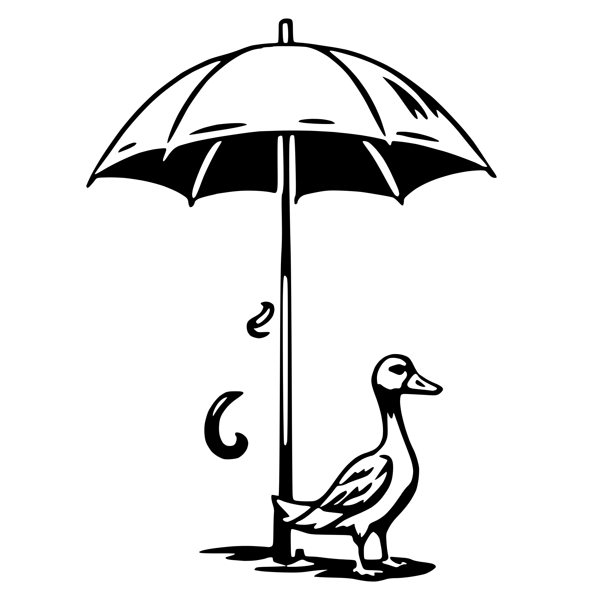 AI-generated SVG of a goose with umbrella