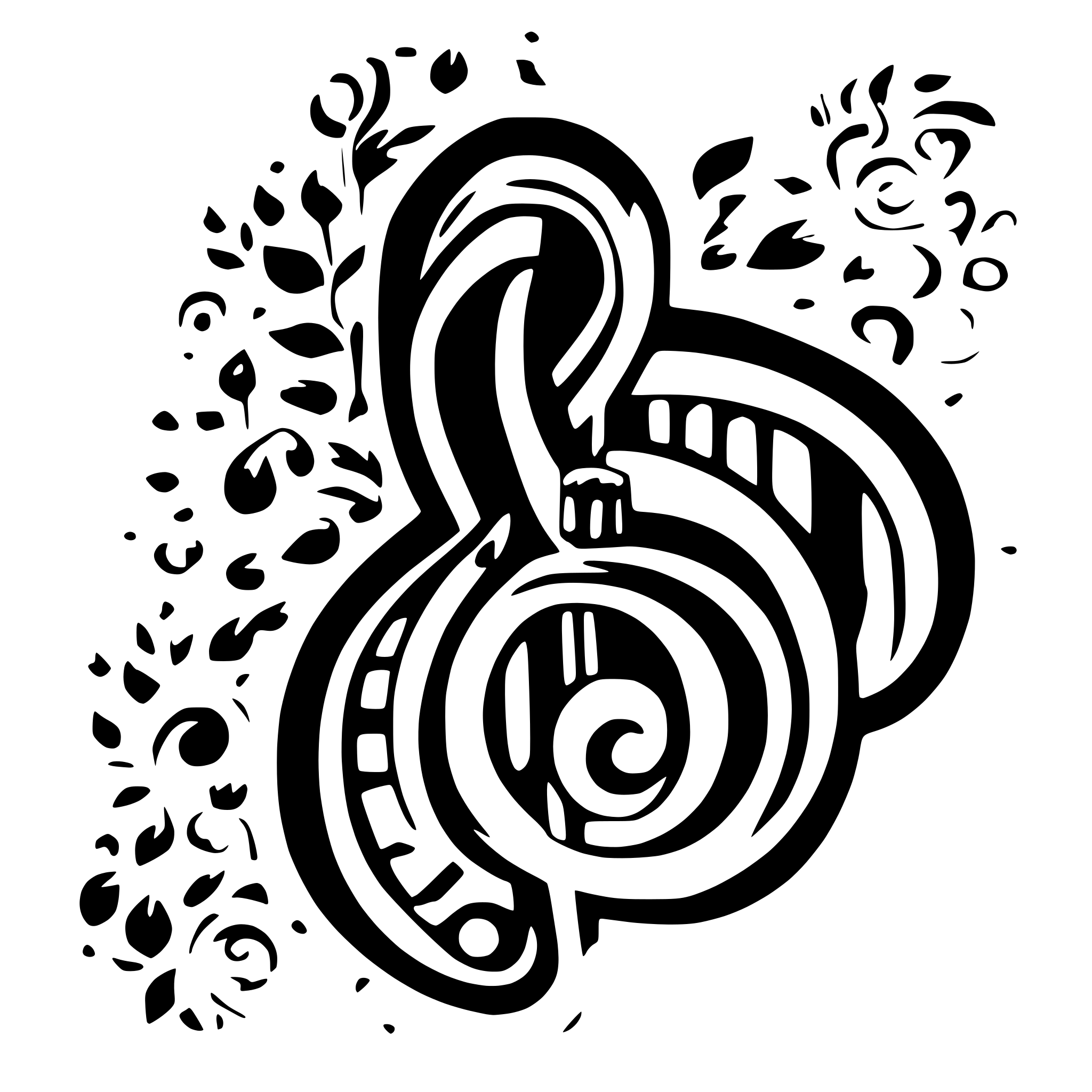 AI-generated SVG of a a music clef minimalistic but with detail black-white AI-generated SVG of a a music clef minimalistic but with detail black-white