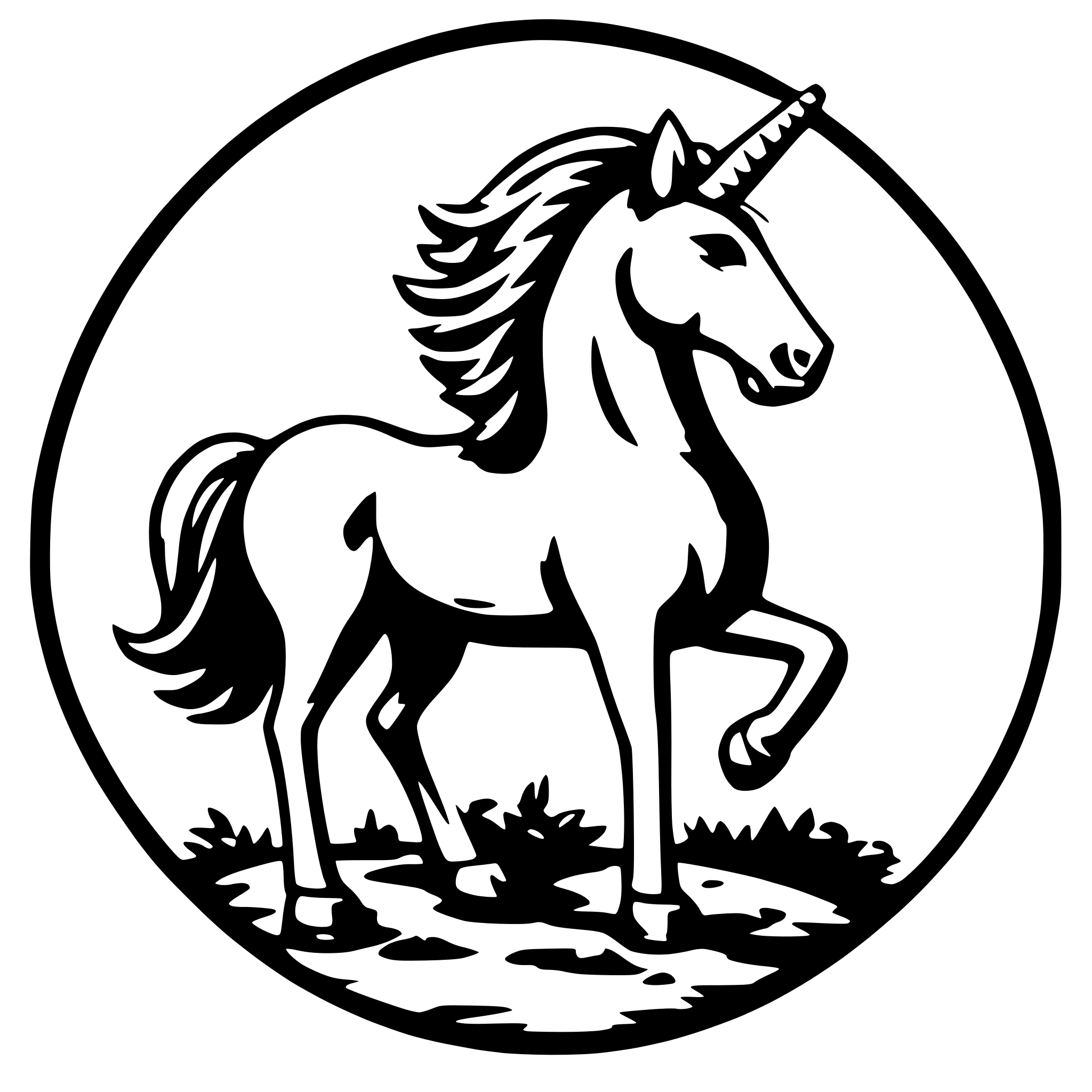 AI-generated SVG of 'unicorn round'