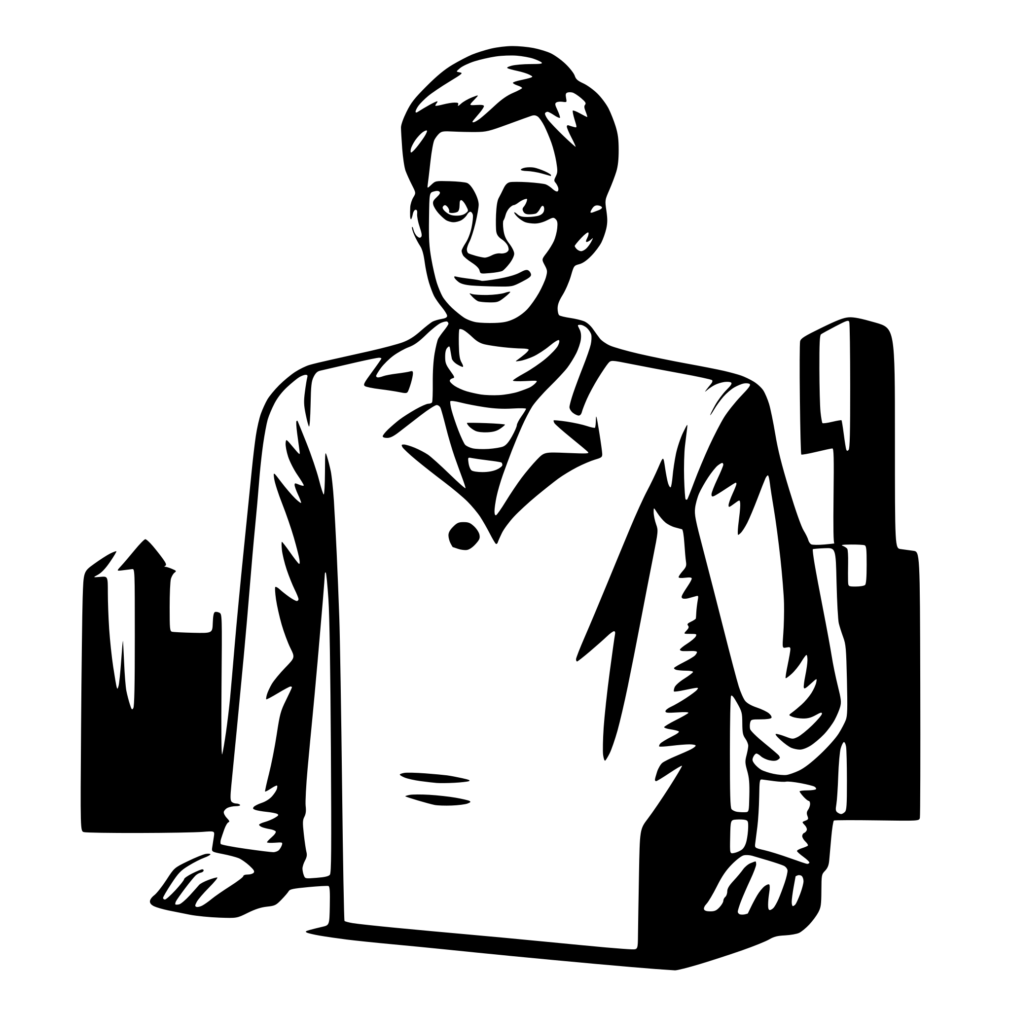 AI-generated SVG of 'man carton'