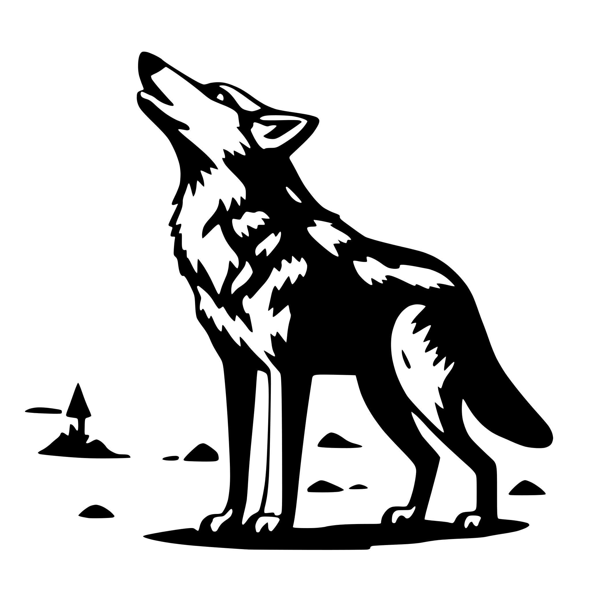 AI-generated SVG of a Coyote howling