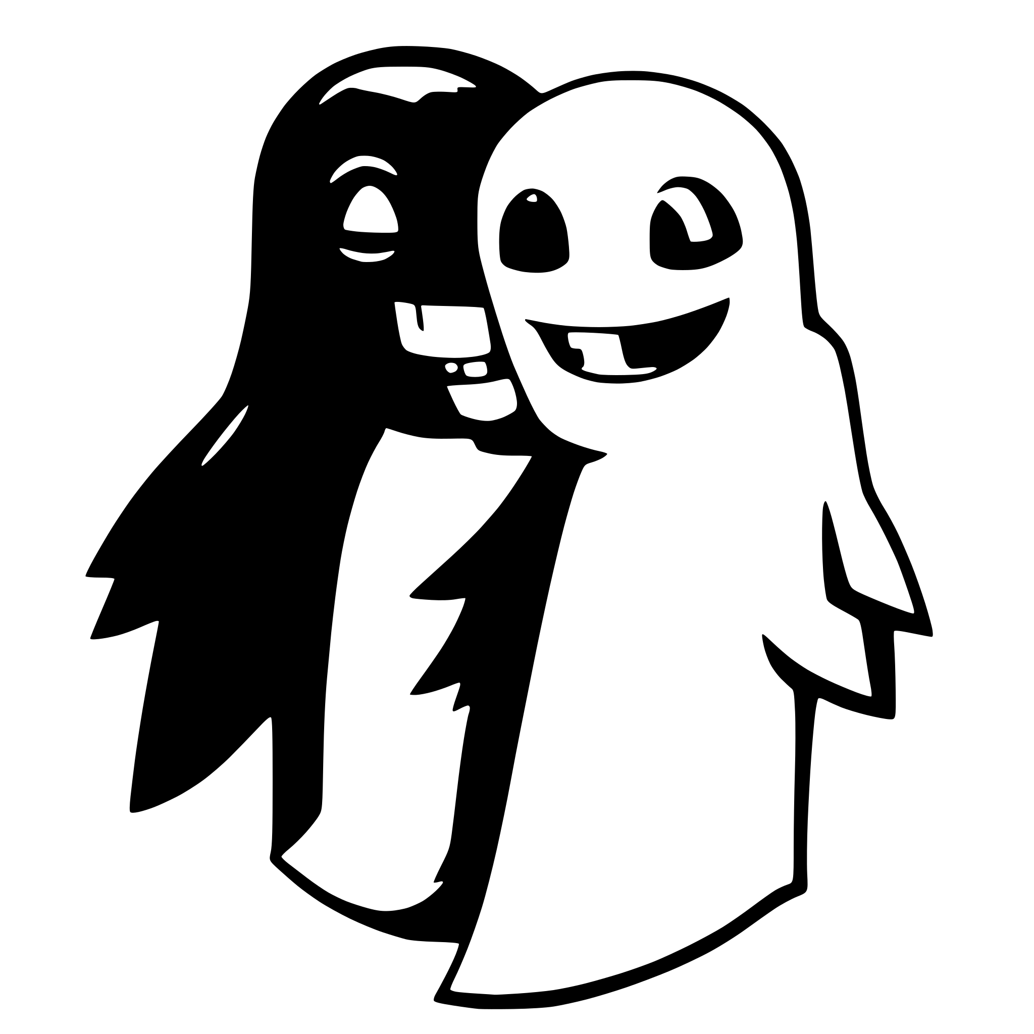 AI-generated SVG of 'two ghosts hugging each other'