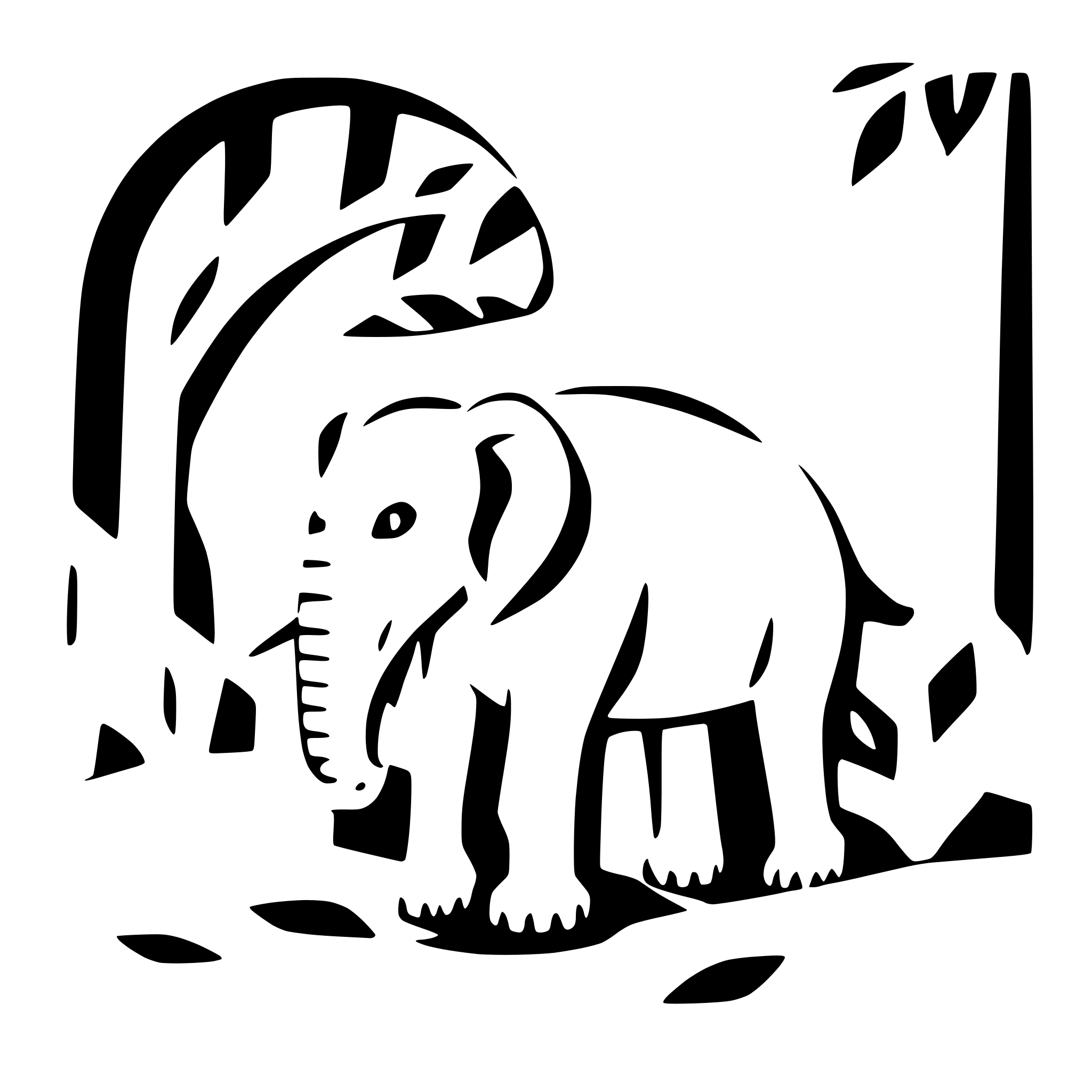 AI-generated SVG of 'elephant walking through jungle'