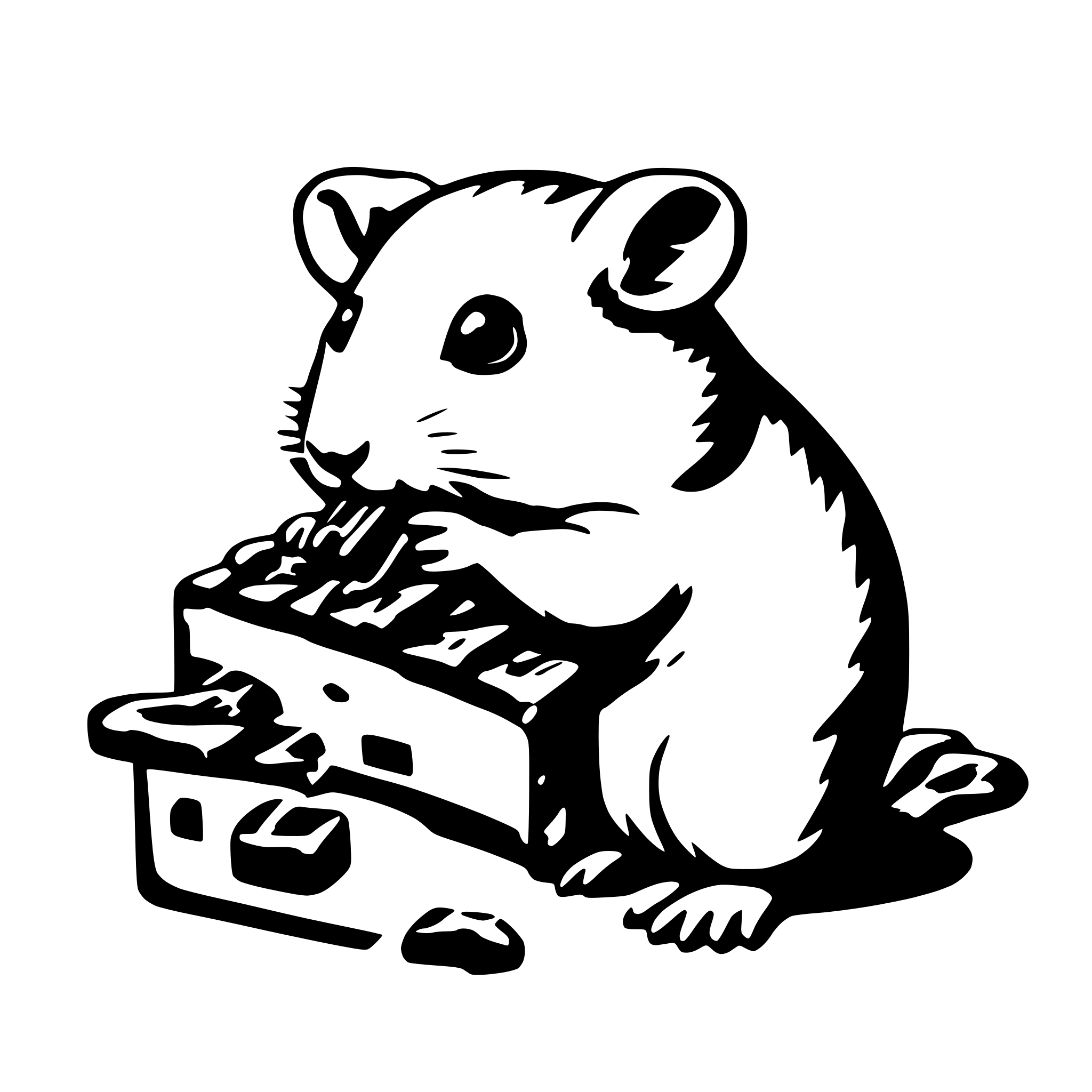 AI-generated SVG of a hamster eating bacon