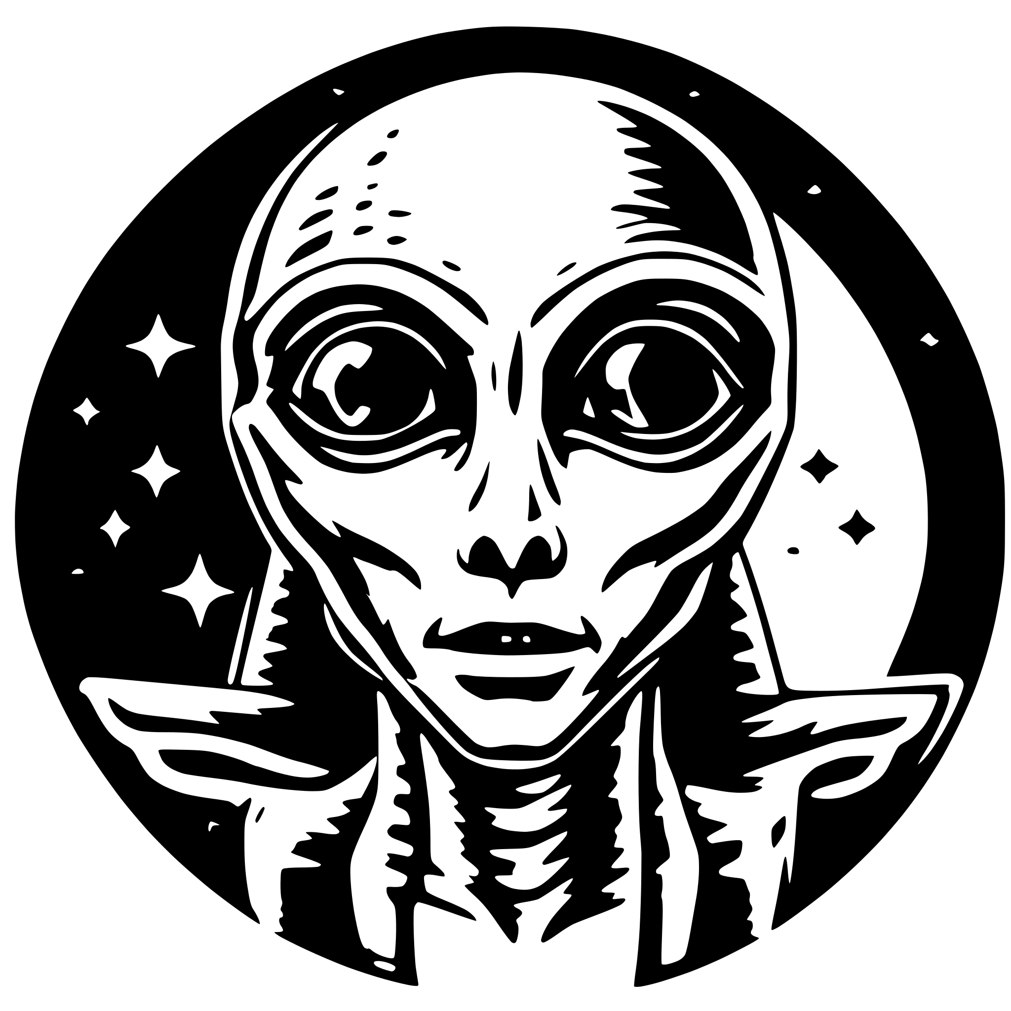 AI-generated SVG of 'ALIEN, Illuminati, space'