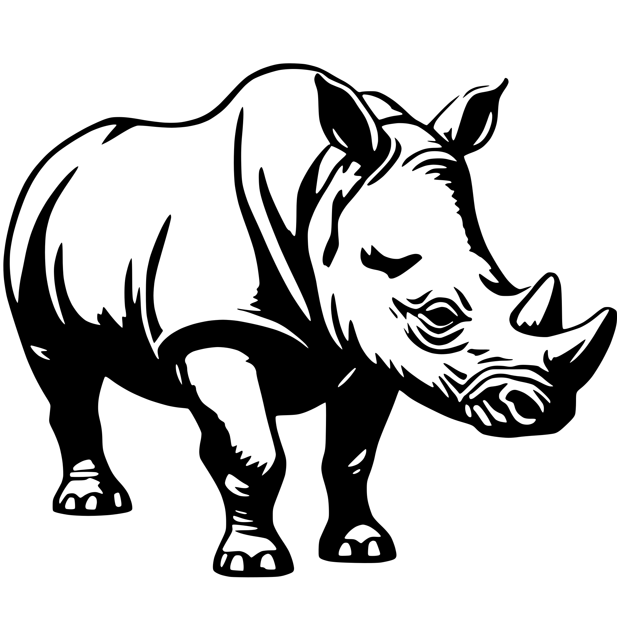 AI-generated SVG of a rhino