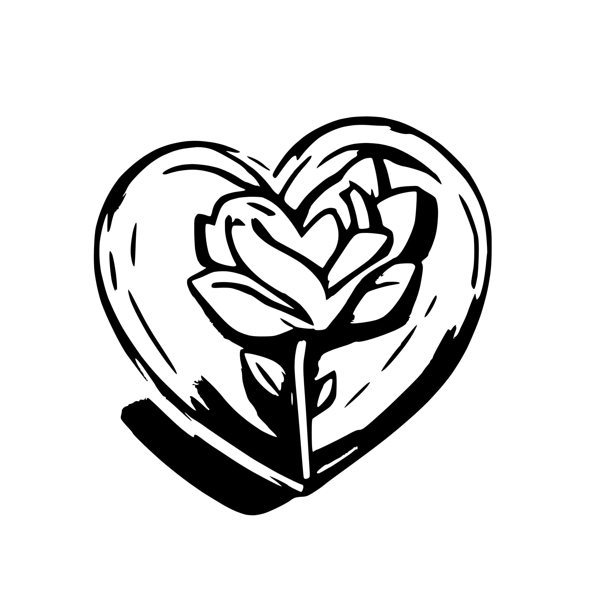 AI-generated SVG of 'heart with roses'