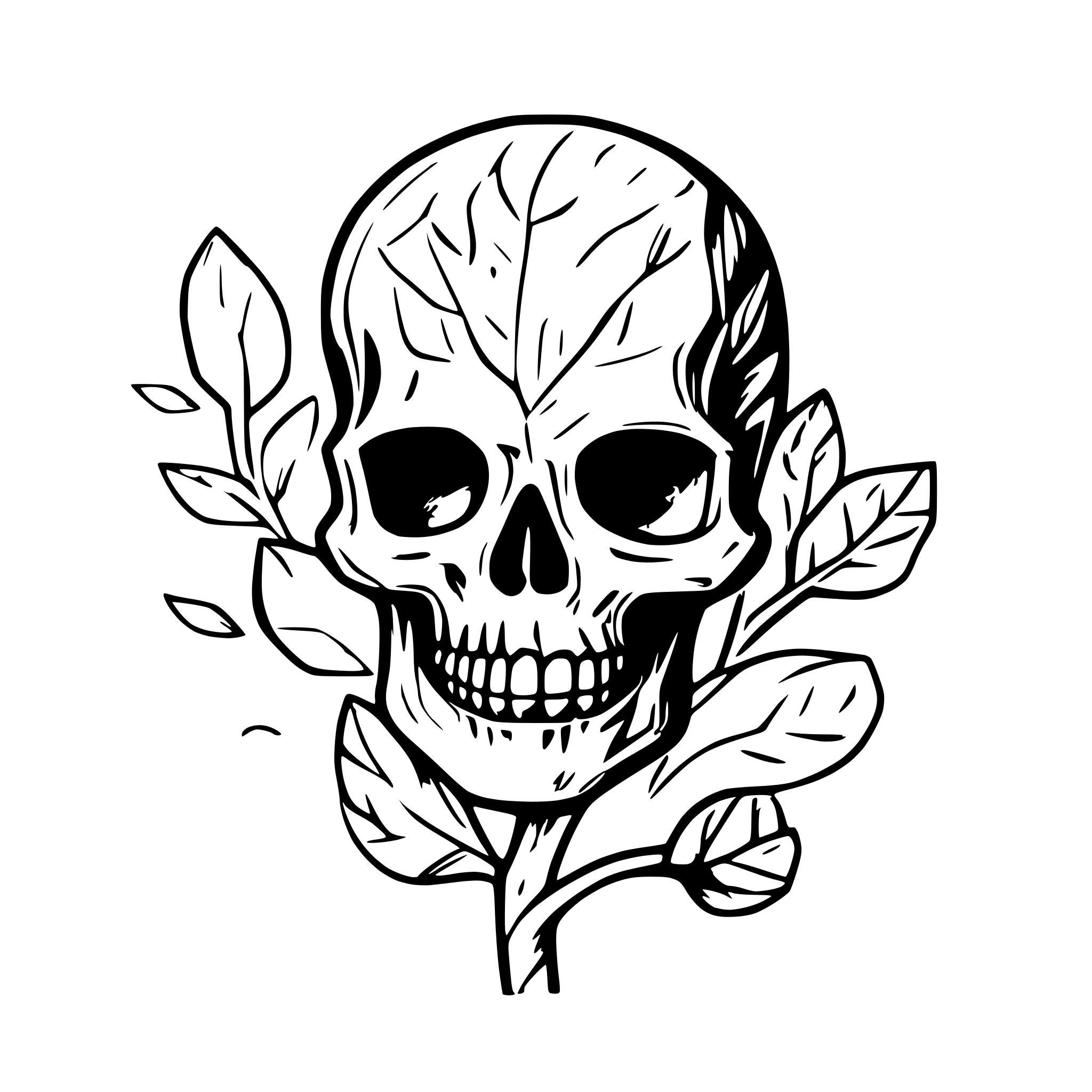 AI-generated SVG of a skull