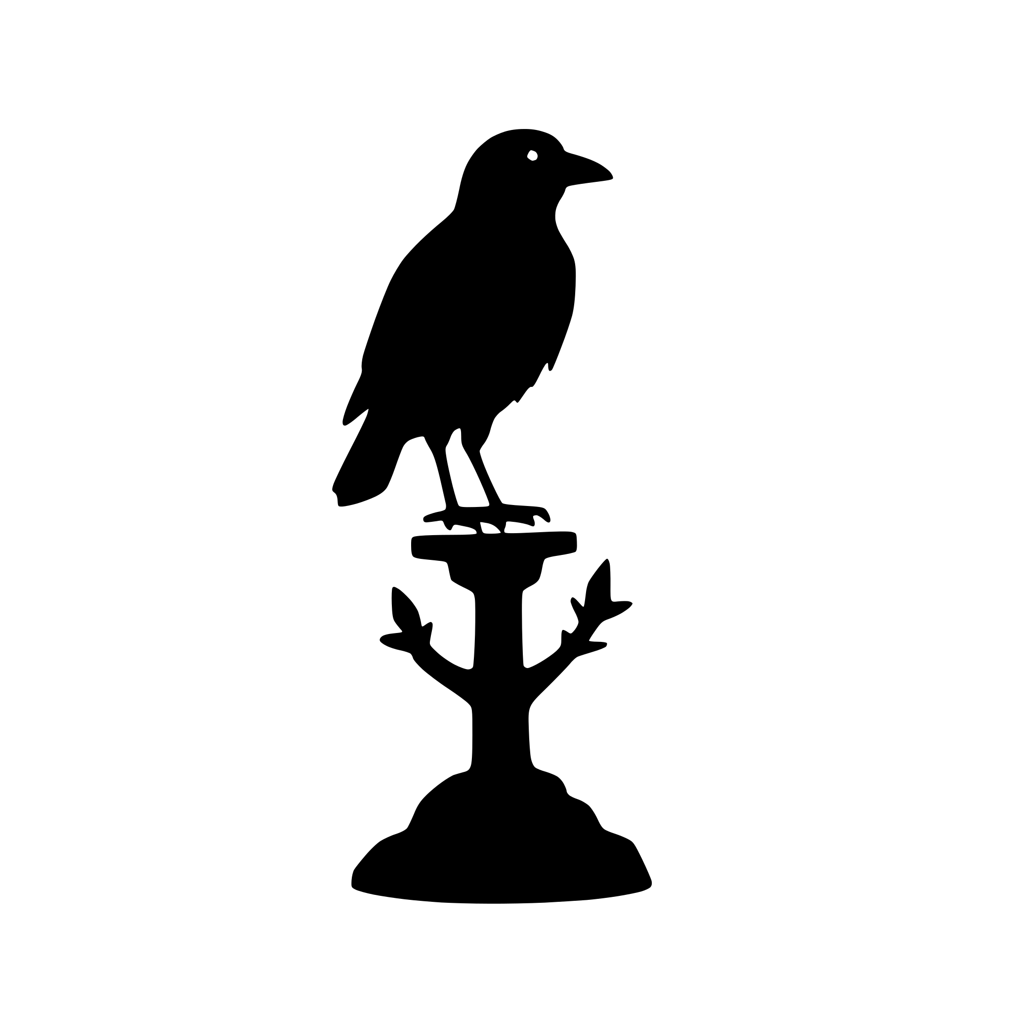 AI-generated SVG of a crow perched on a skull