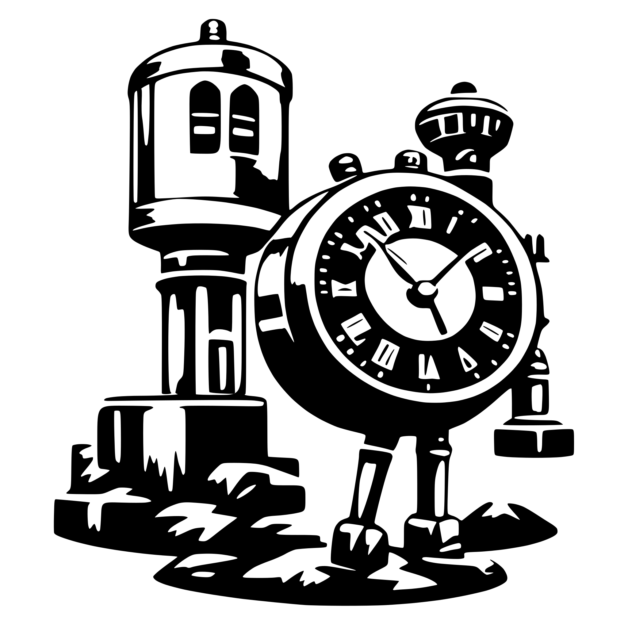 AI-generated SVG of 'mech and time'