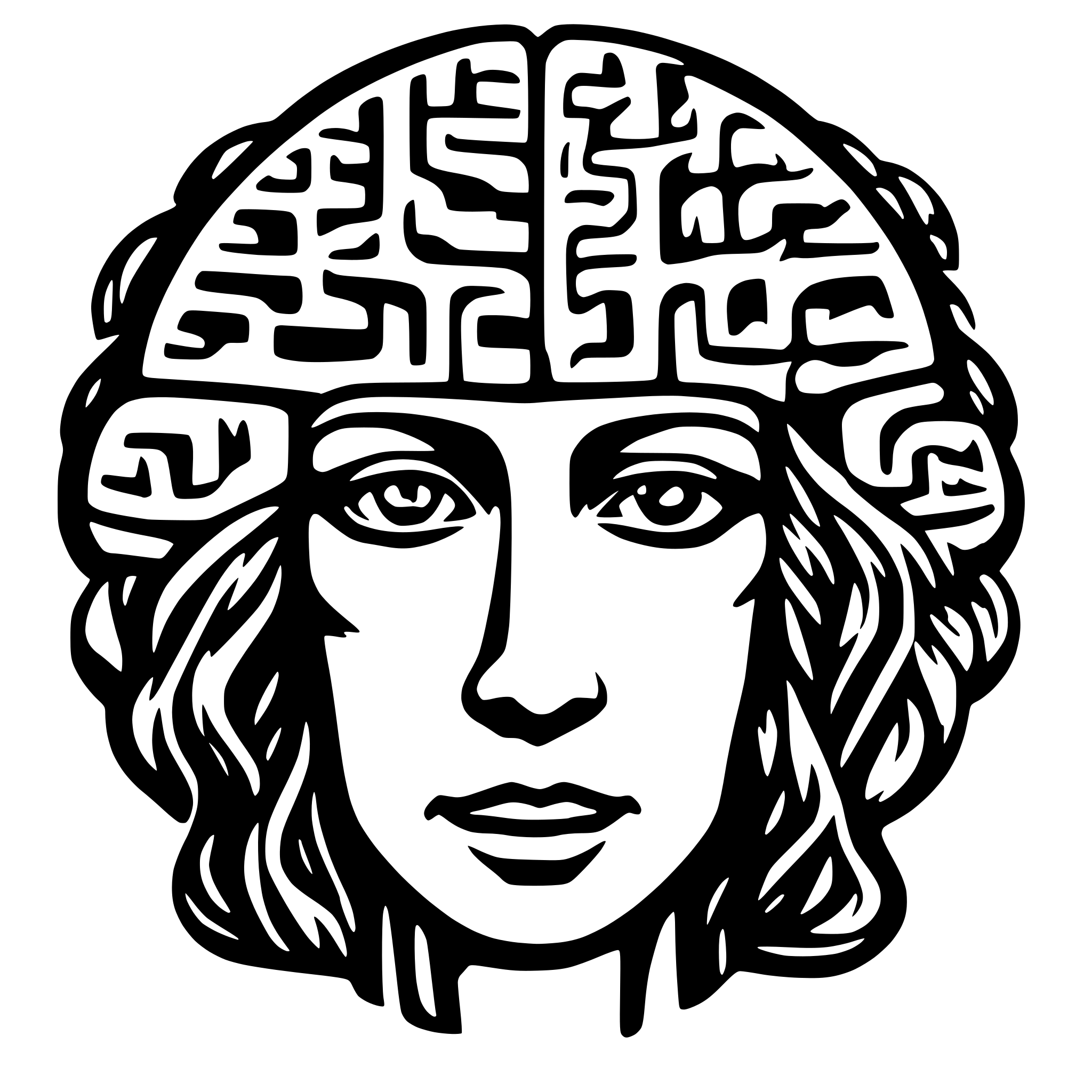 AI-generated SVG of a Psychedelic brain