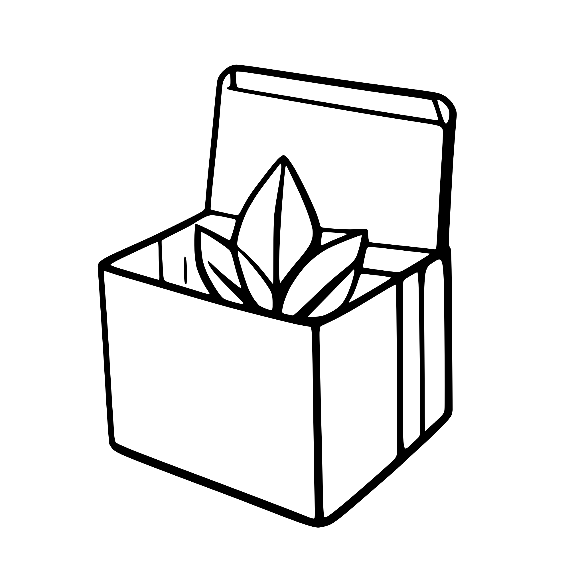 AI-generated SVG of 'Paper inside a box'