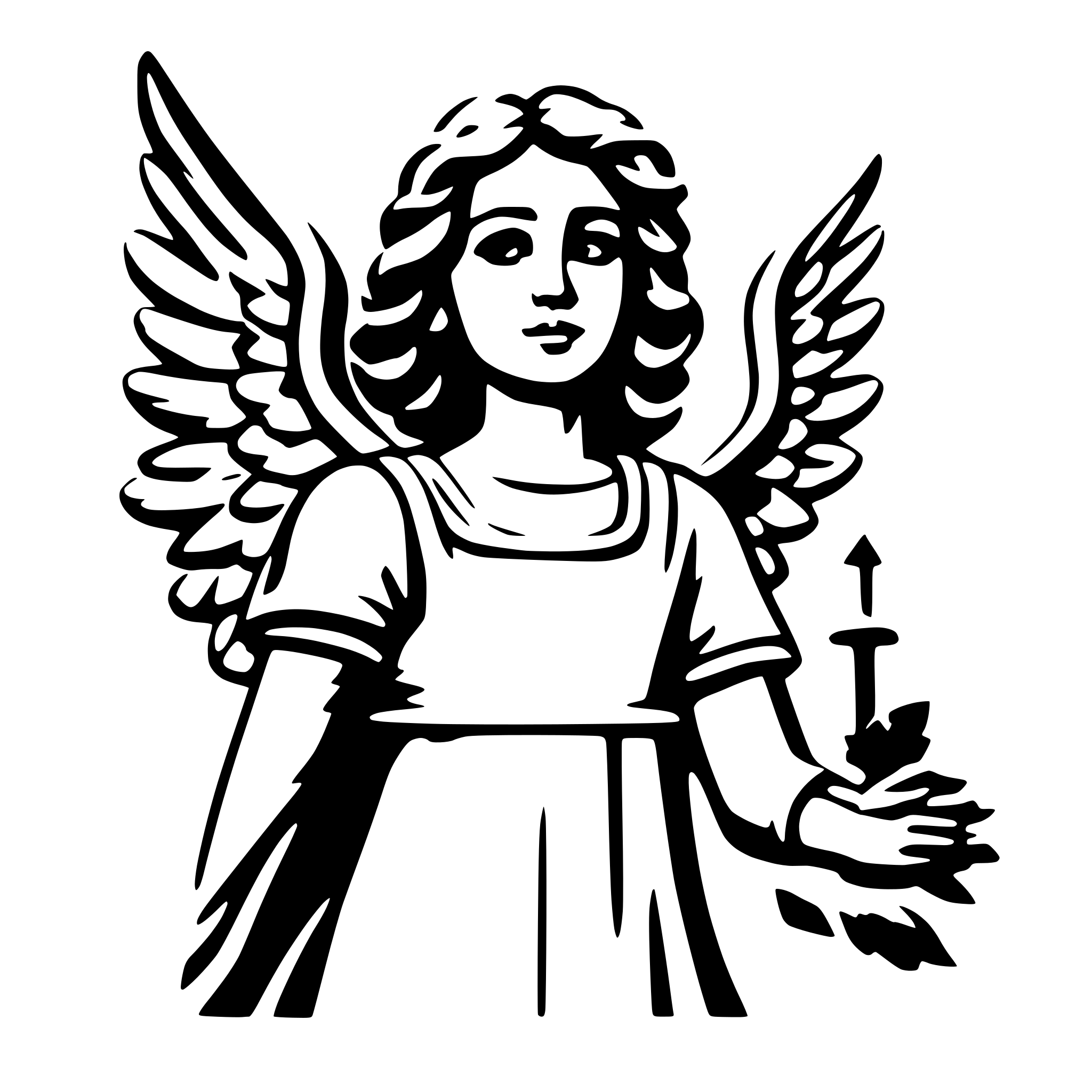 AI-generated SVG of 'christmas angel with monolitic margins'