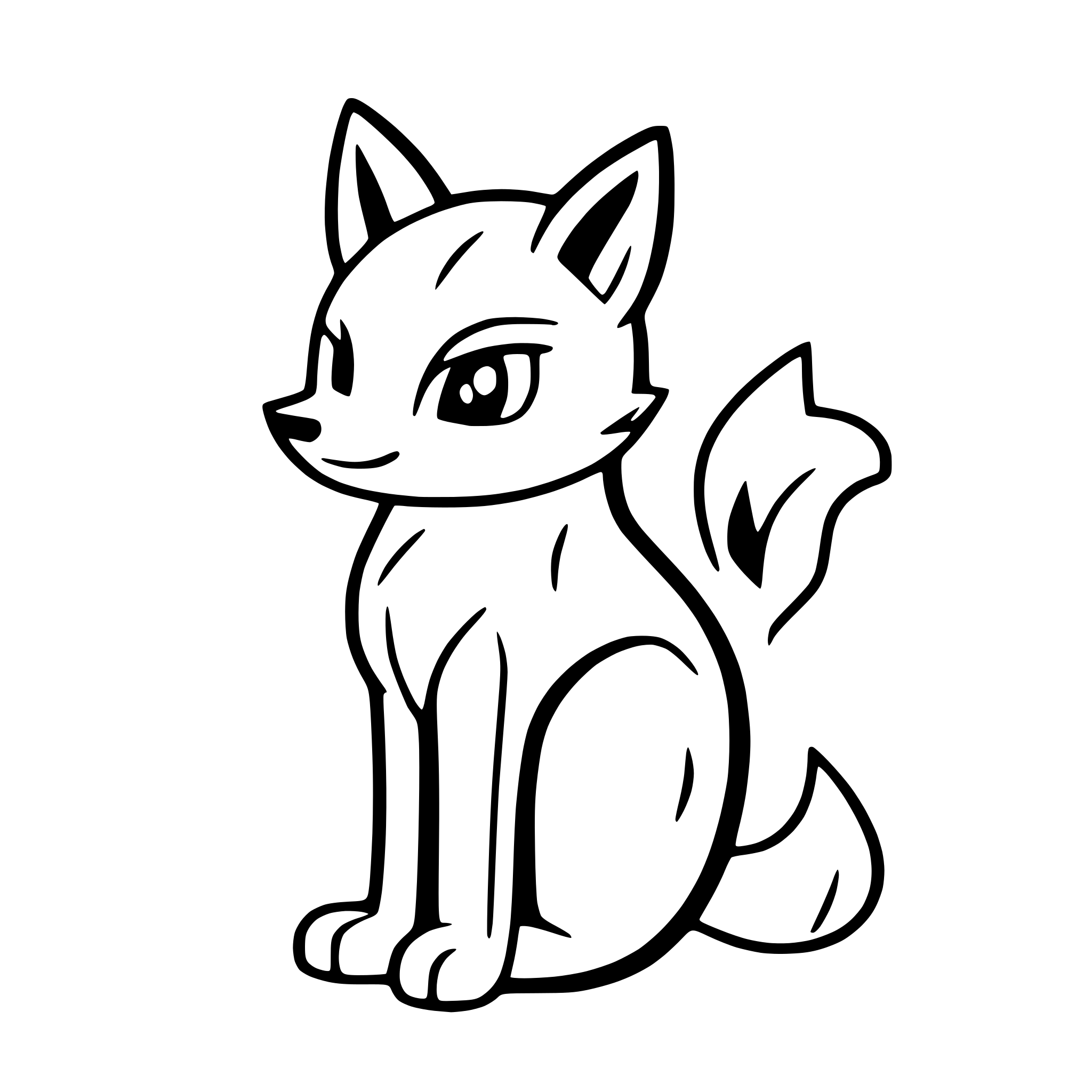 AI-generated SVG of a fox with flowing tail