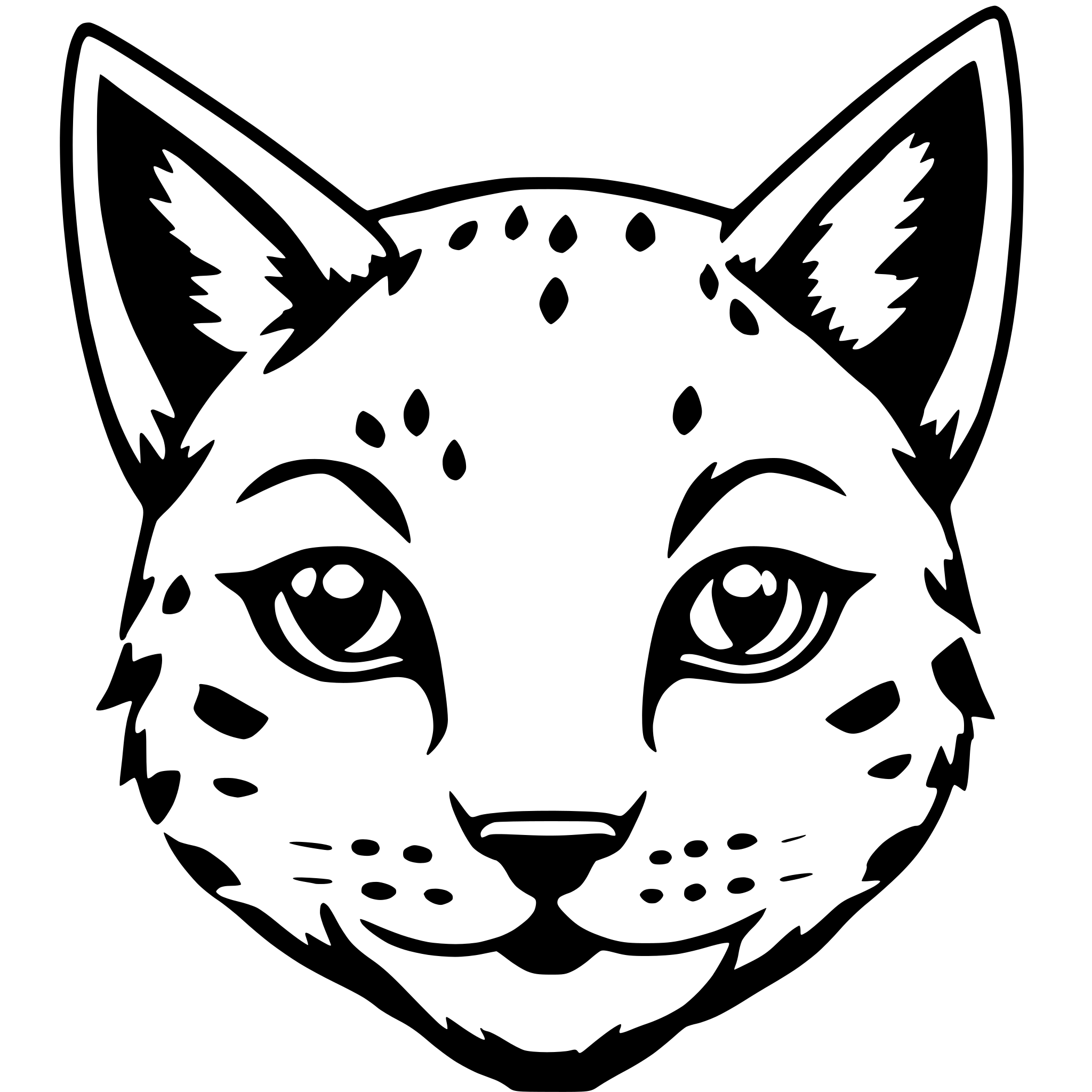 AI-generated SVG of 'simplified baby lynx face cute'