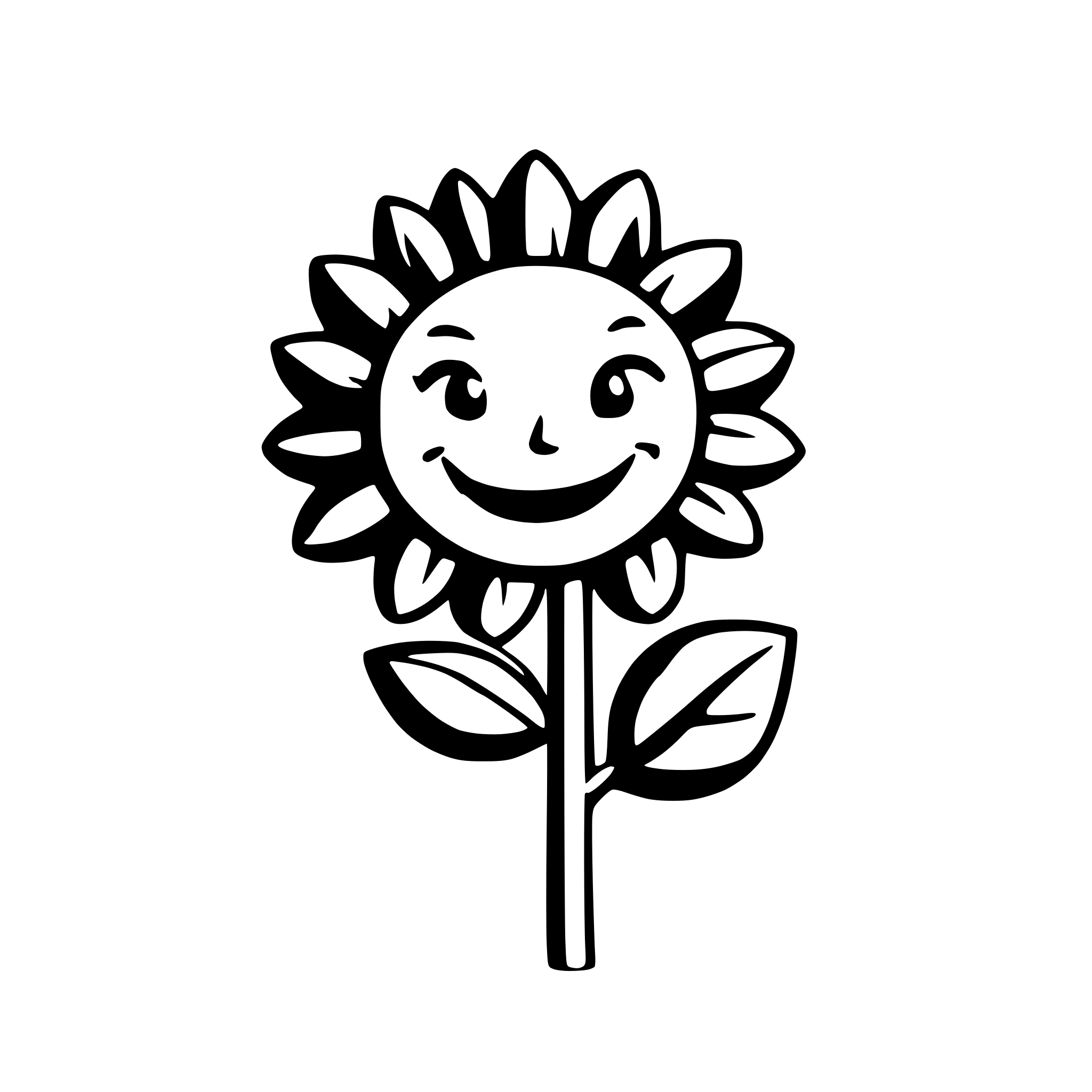 AI-generated SVG of 'sunflower with a face smiling'
