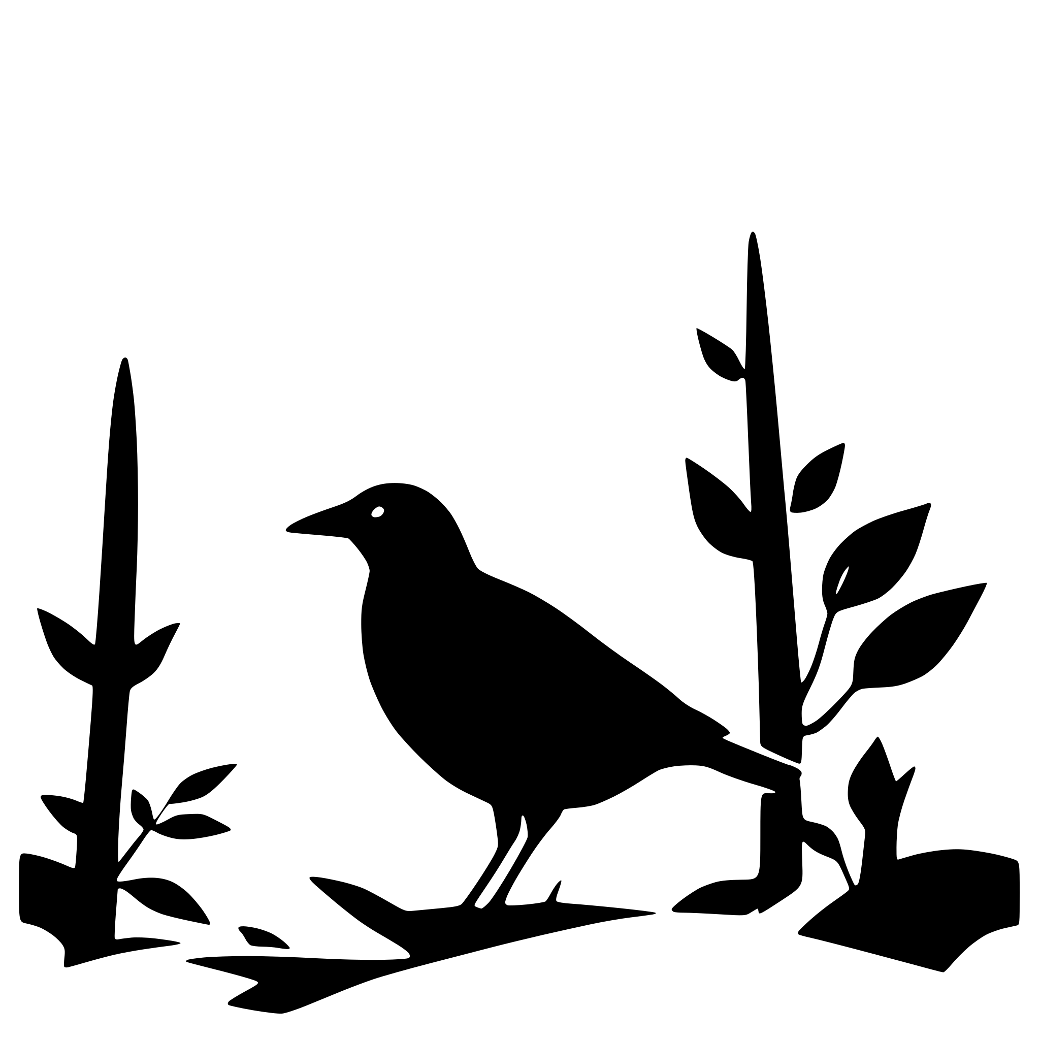 AI-generated SVG of 'Crow Silhouette. No detail.'