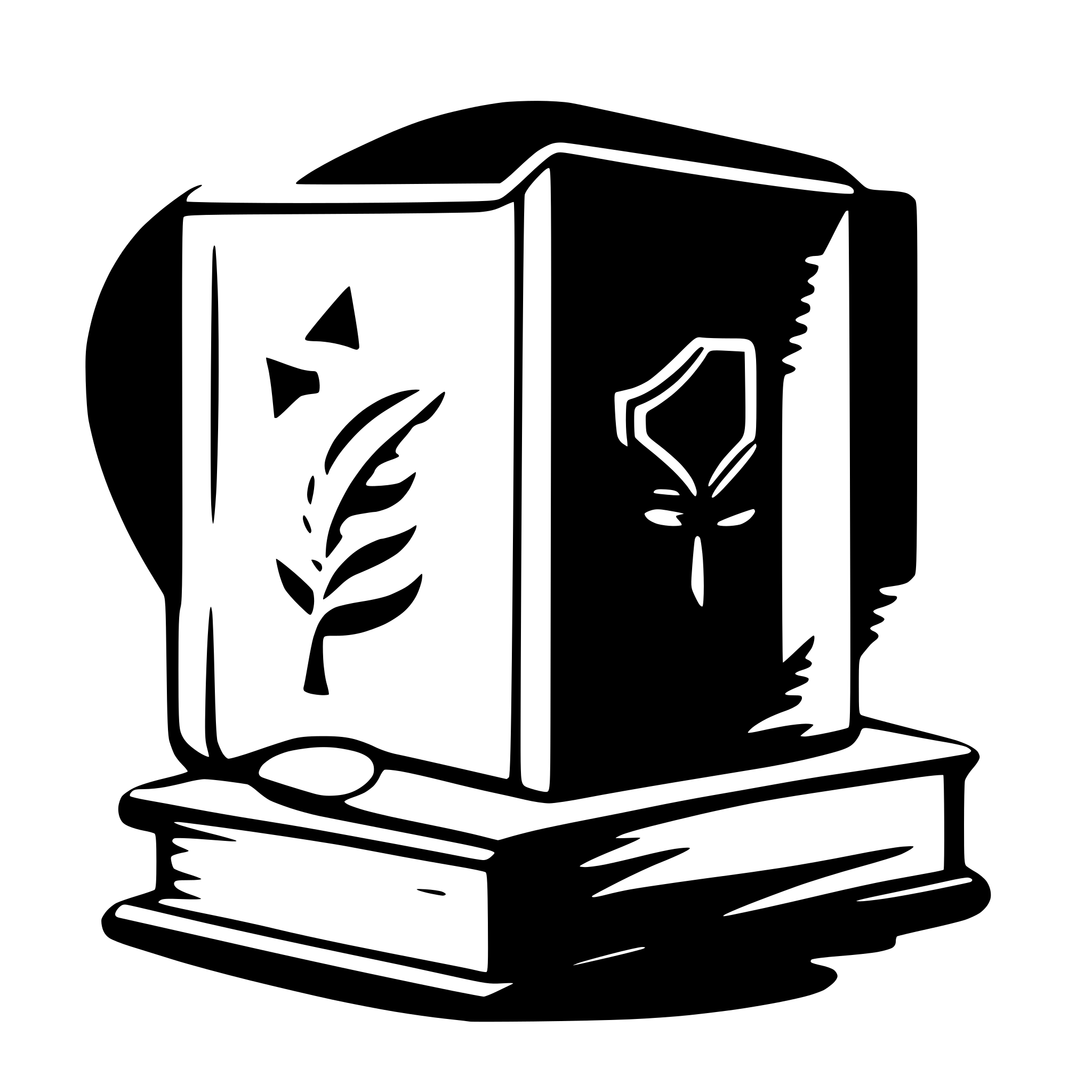 AI-generated SVG of a logo solid book exam