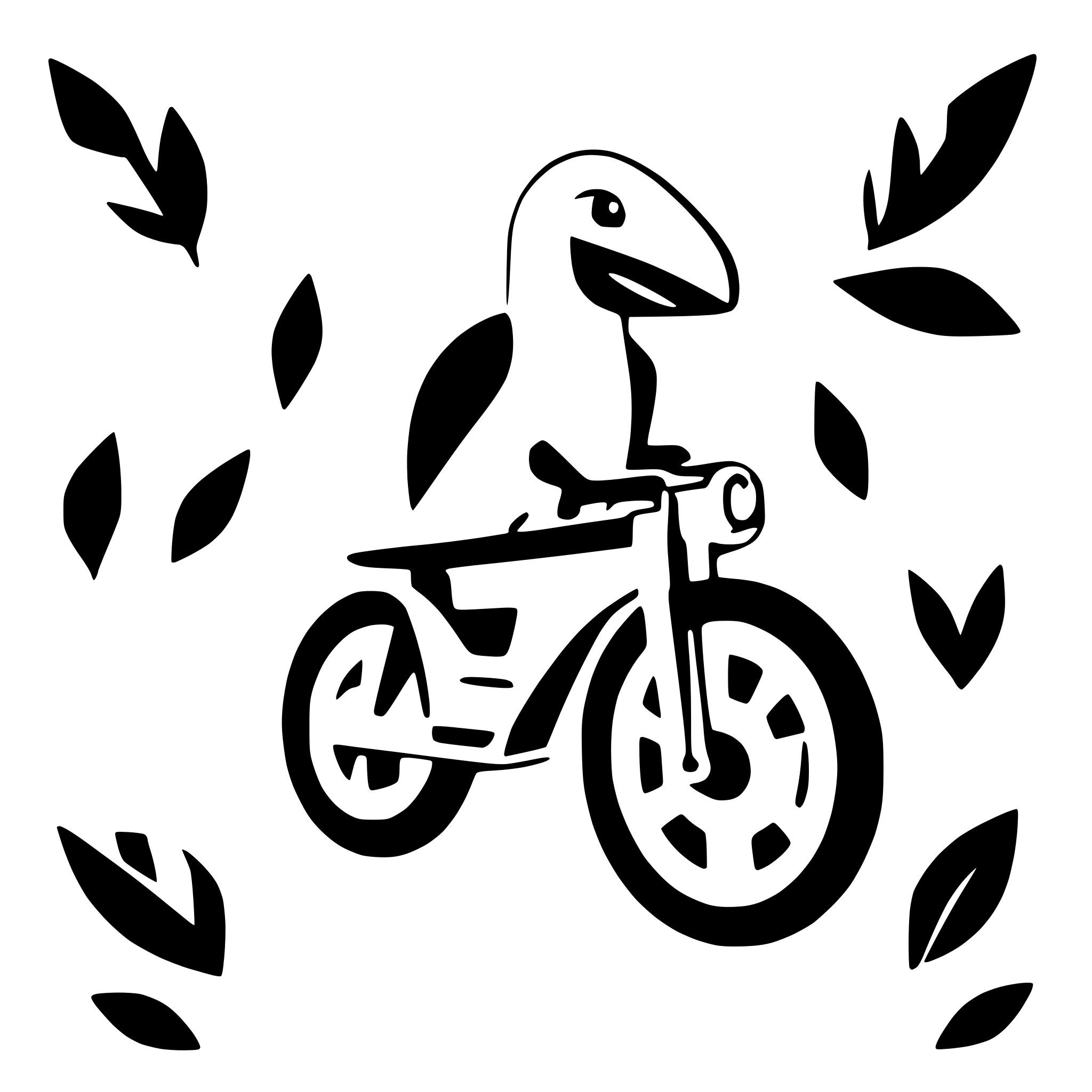 AI-generated SVG of a icon of a toucan riding a motorbike