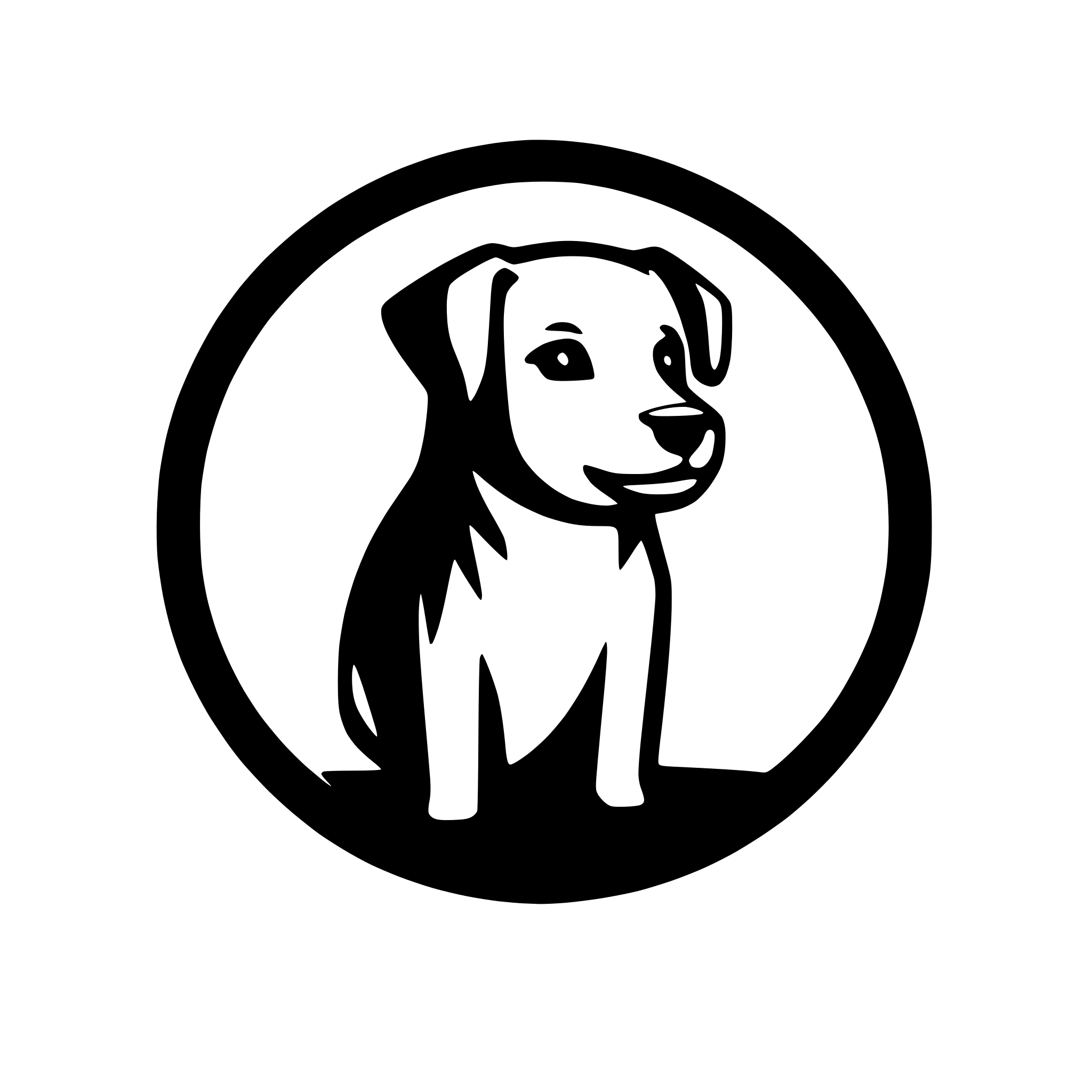AI-generated SVG of 'Dog inside a circle with gradient'