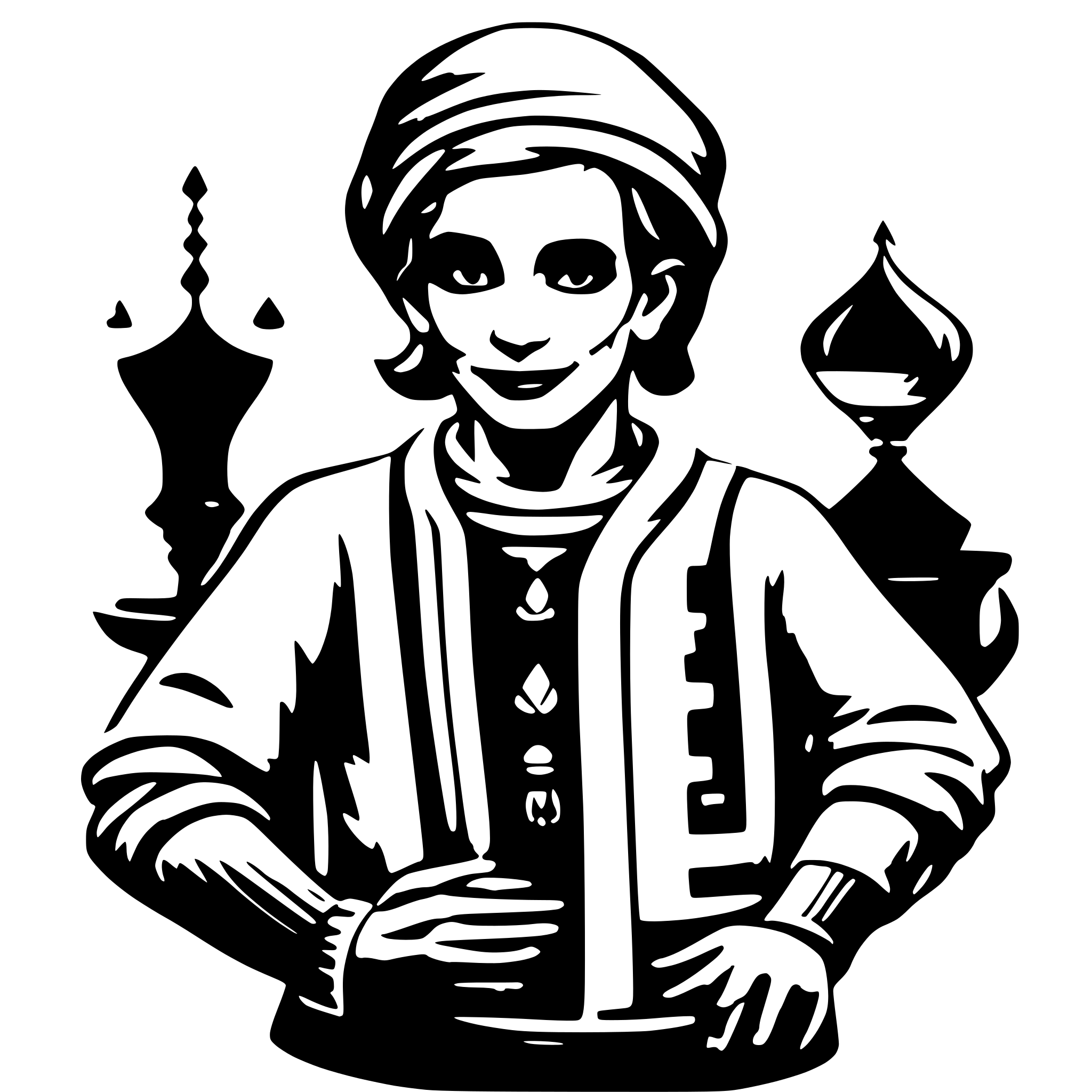 AI-generated SVG of 'a genie with a sweater'