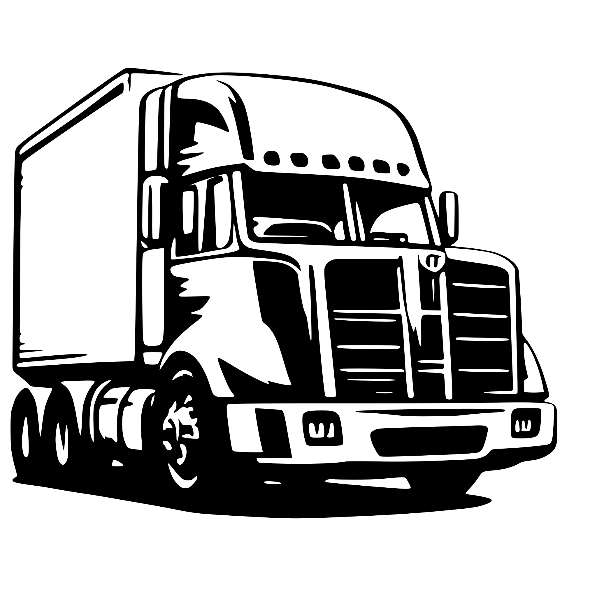 AI-generated SVG of '18 wheeler truck driving by'