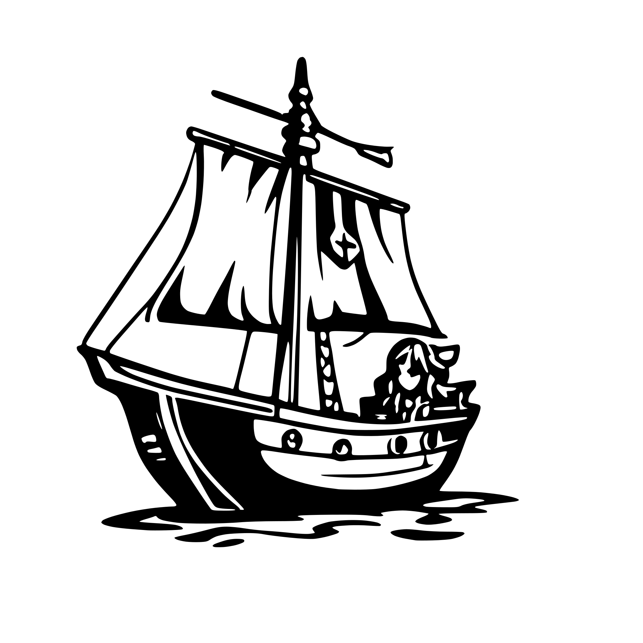 AI-generated SVG of a pirate ship