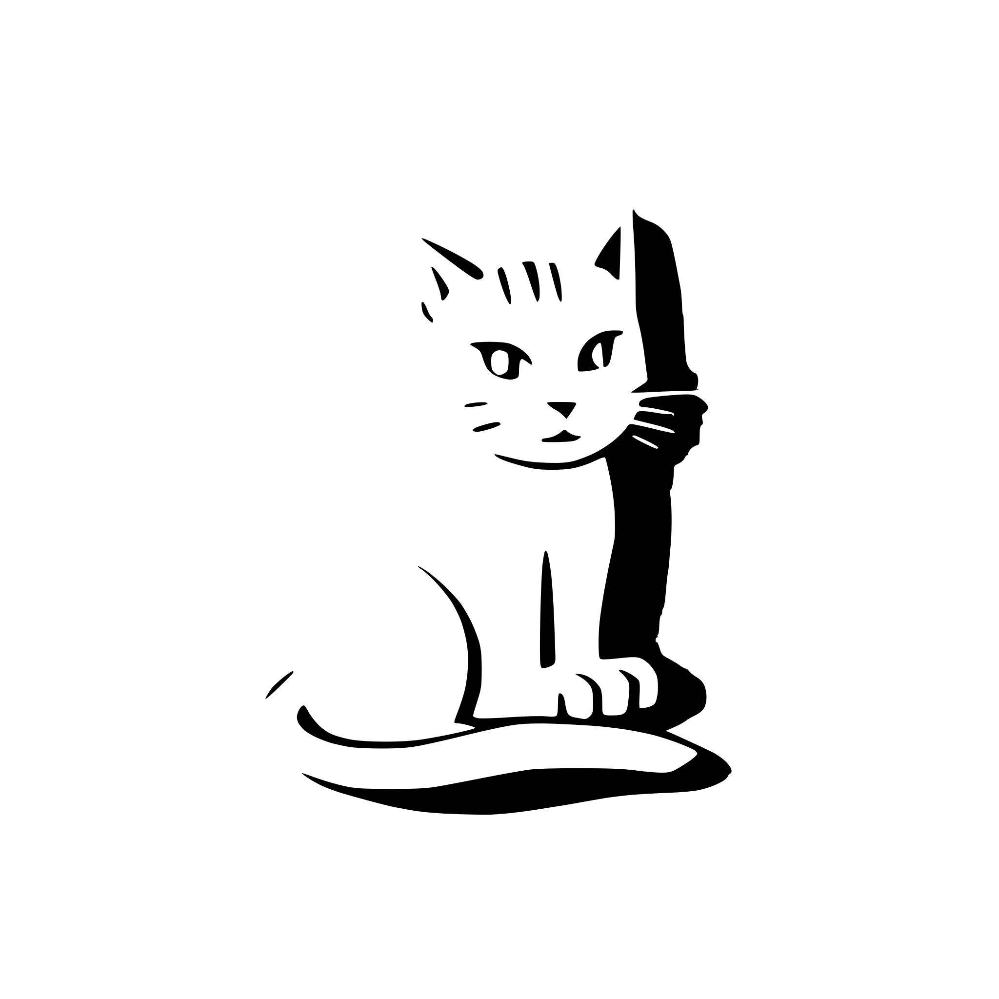 AI-generated SVG of a Cat licking his Paw