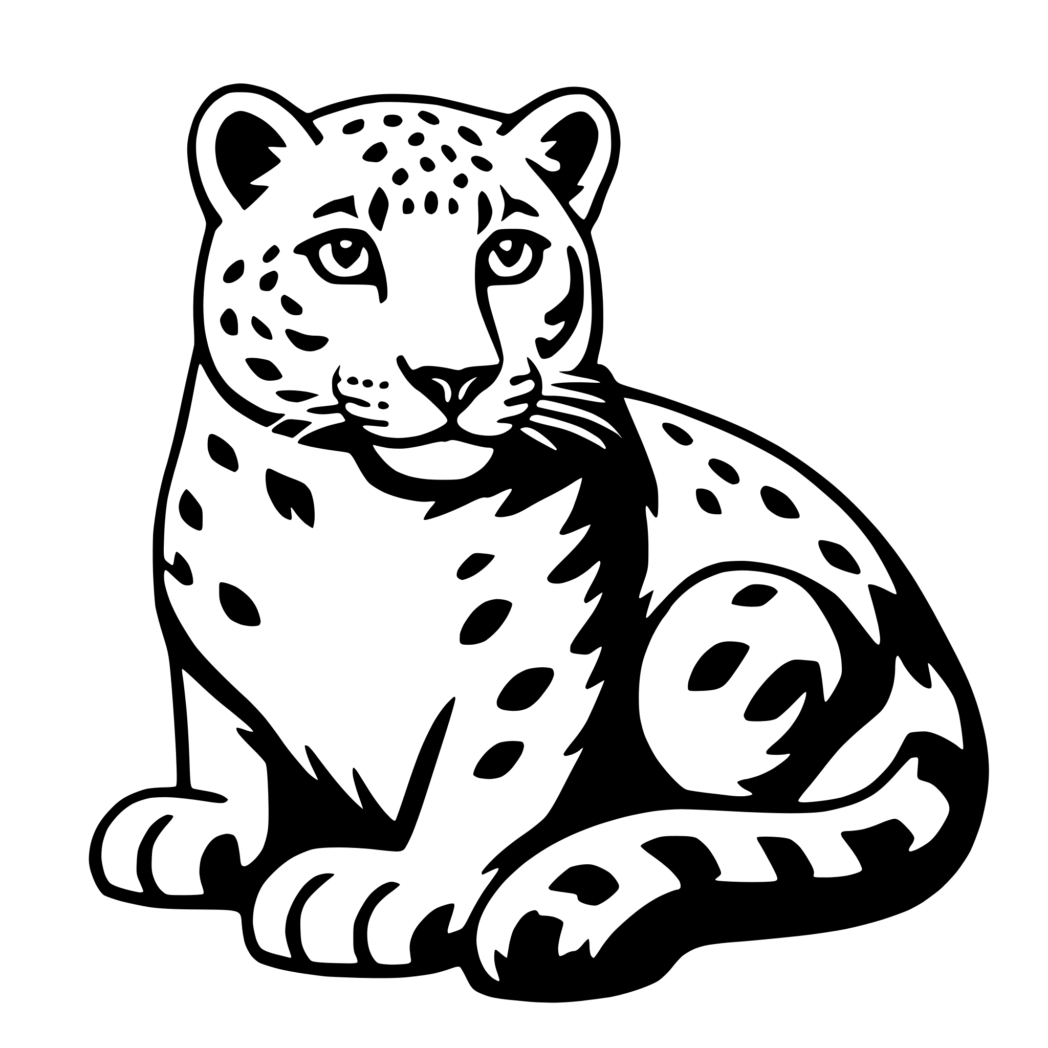 AI-generated SVG of 'snow leopard'