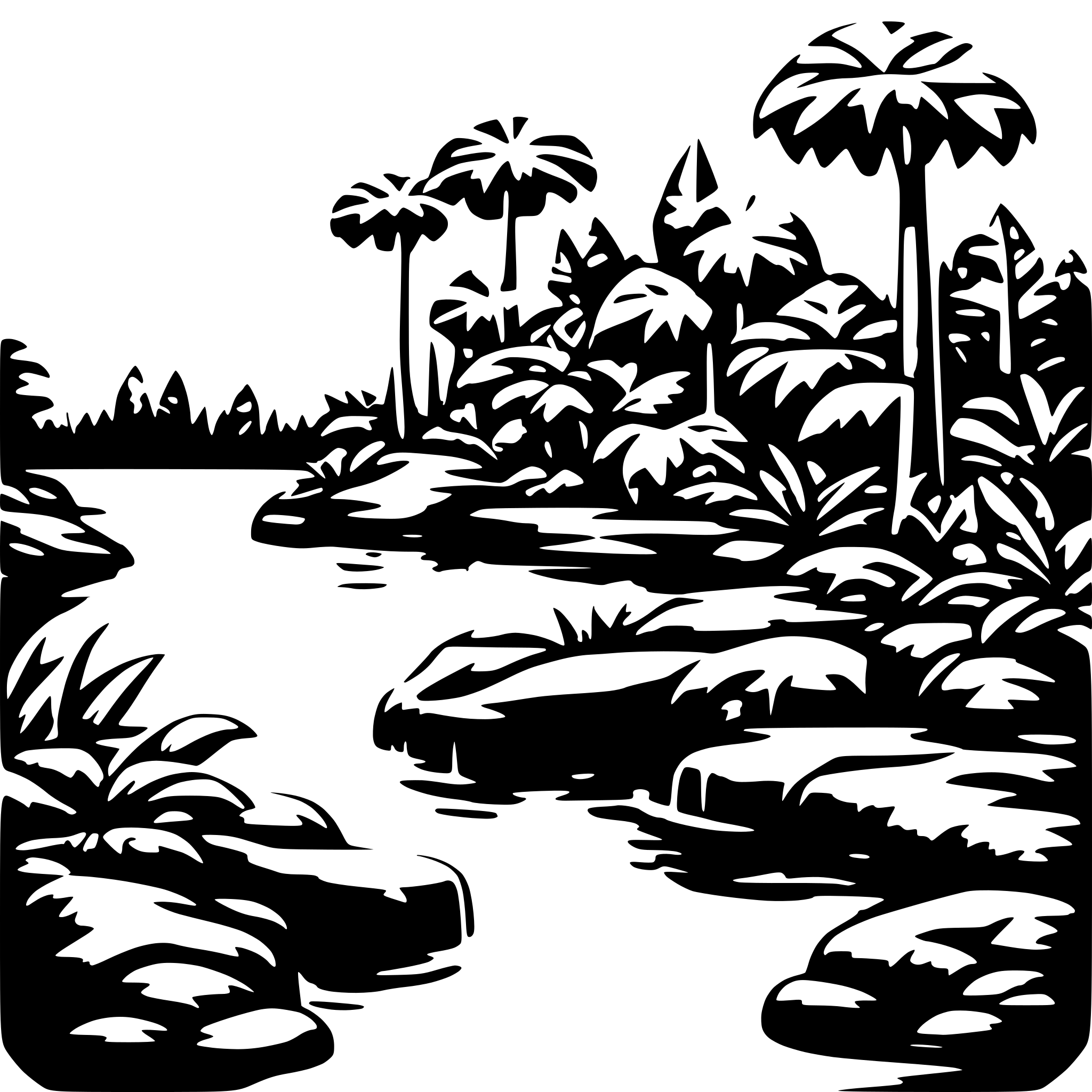 AI-generated SVG of a jungle water ecosystem