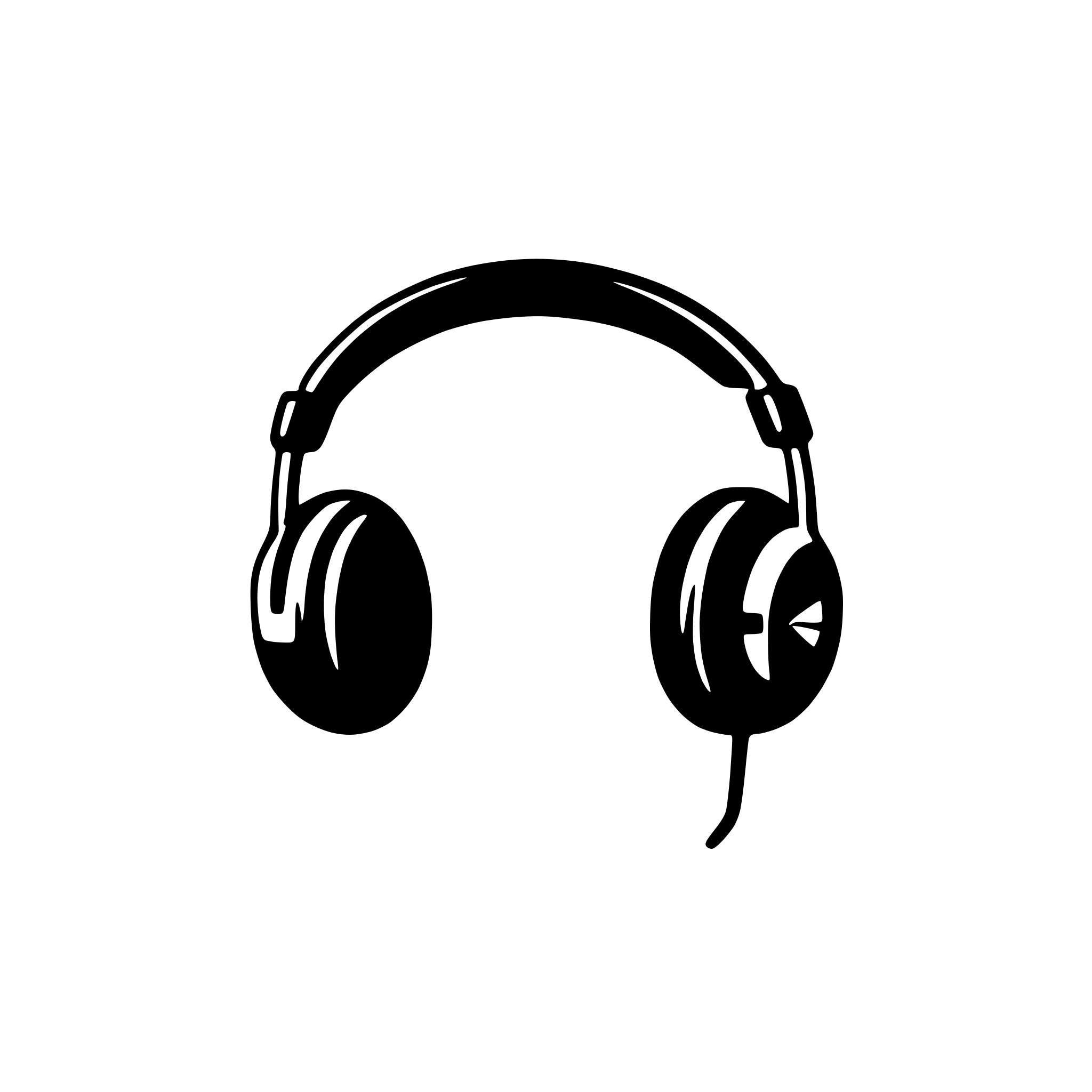 AI-generated SVG of a headphones with sound waves