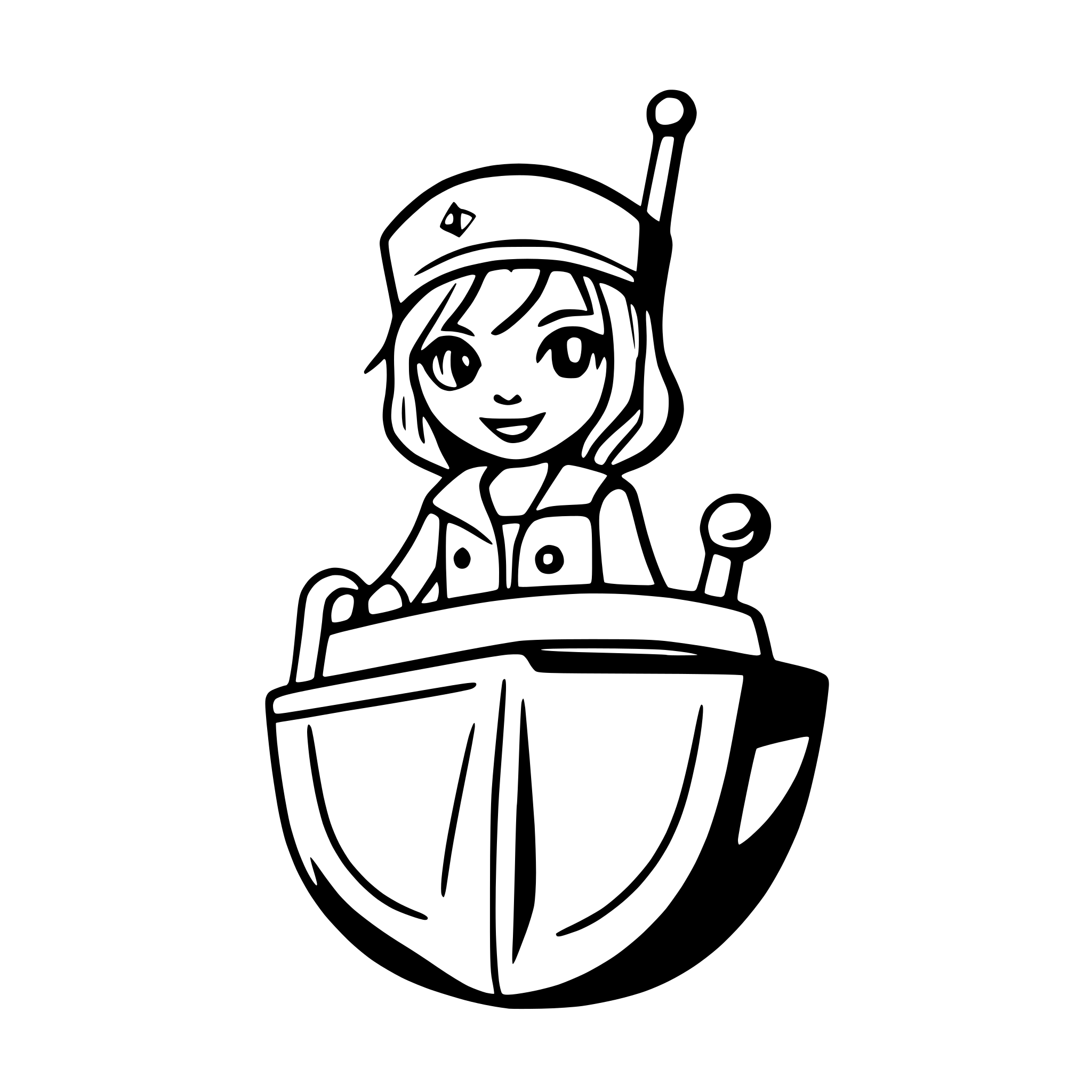 AI-generated SVG of 'sailor steering ship'