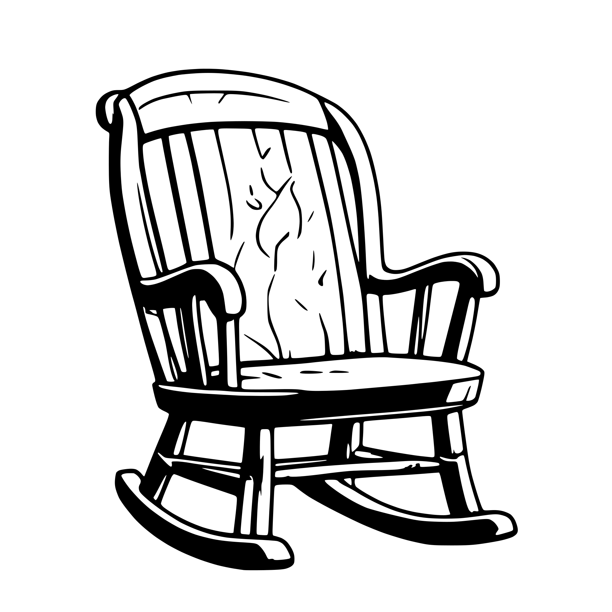 AI-generated SVG of 'Old Ladt in Rocking Chair'